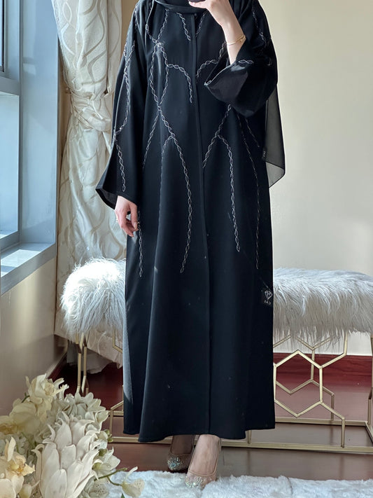 C - Black - Work - Abaya - Set - 105