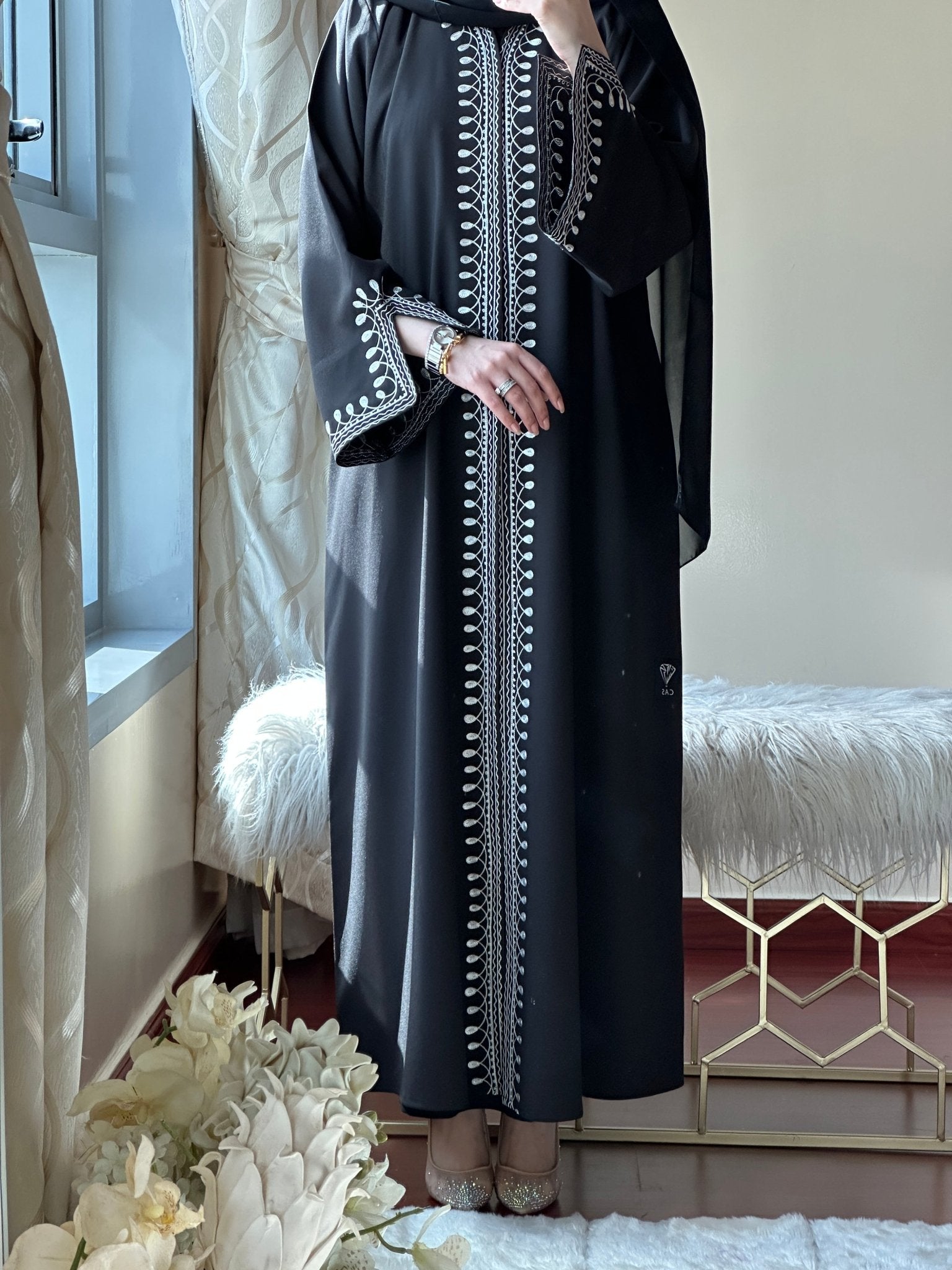 C - Black - Work - Abaya - Set - 106