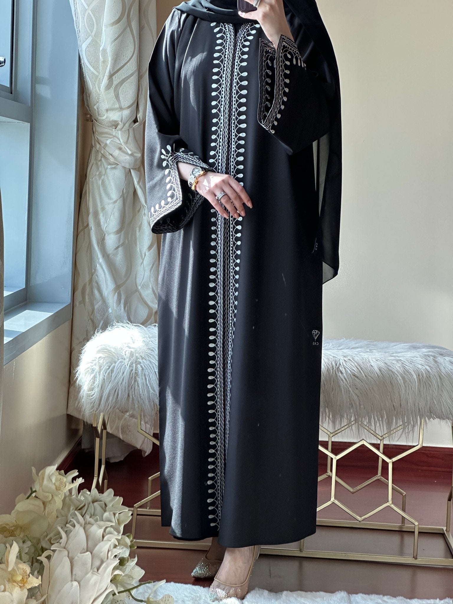 C - Black - Work - Abaya - Set - 106