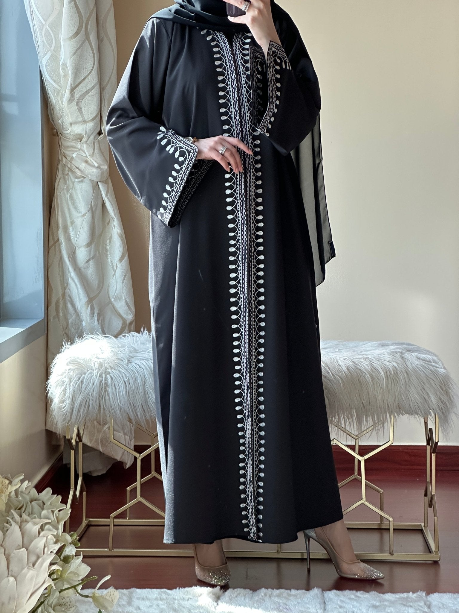 C - Black - Work - Abaya - Set - 106