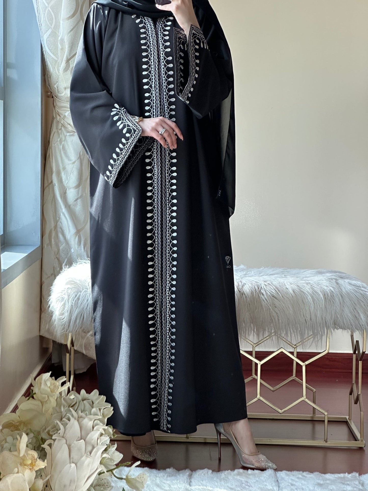 C - Black - Work - Abaya - Set - 106