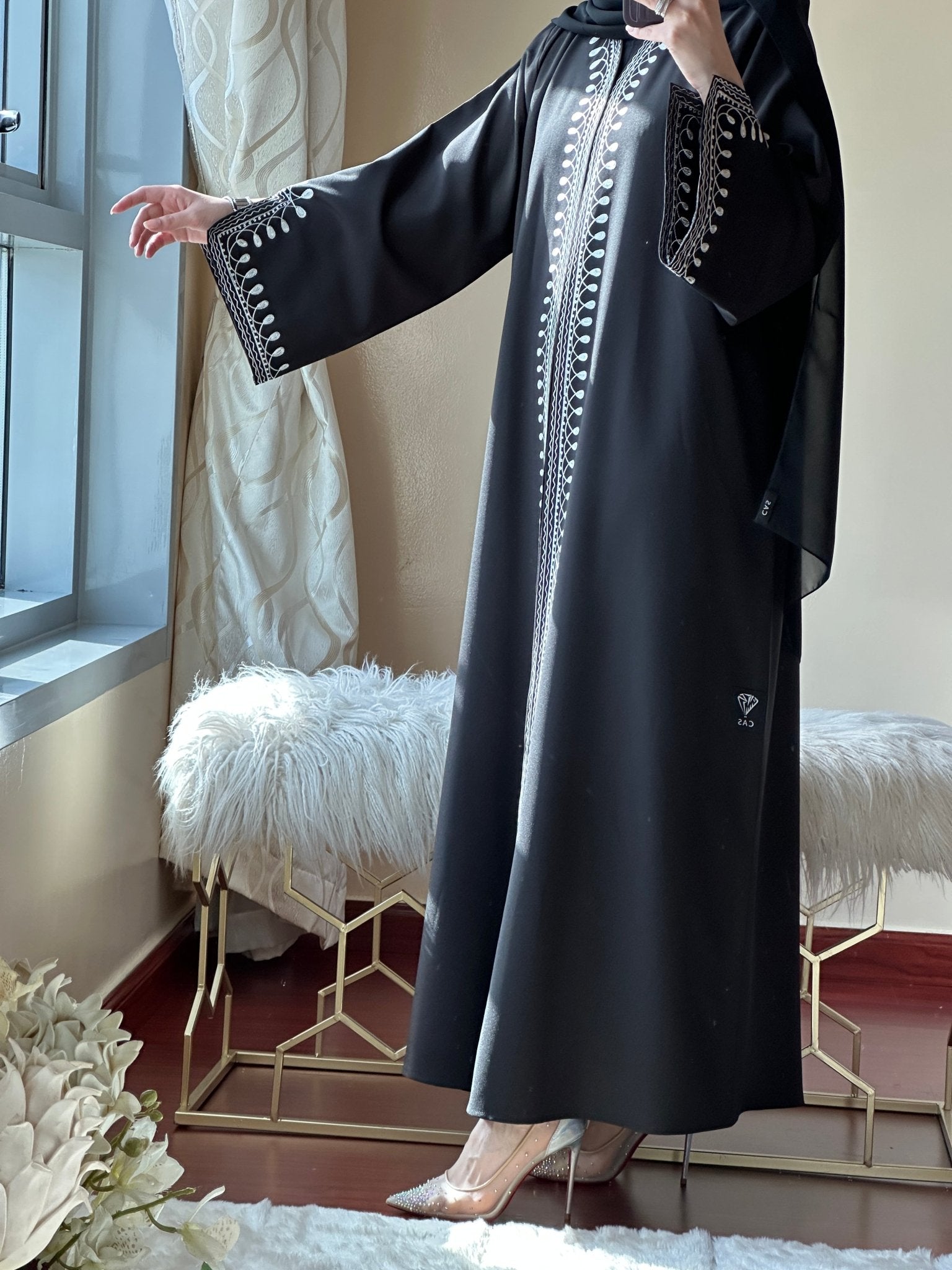 C - Black - Work - Abaya - Set - 106