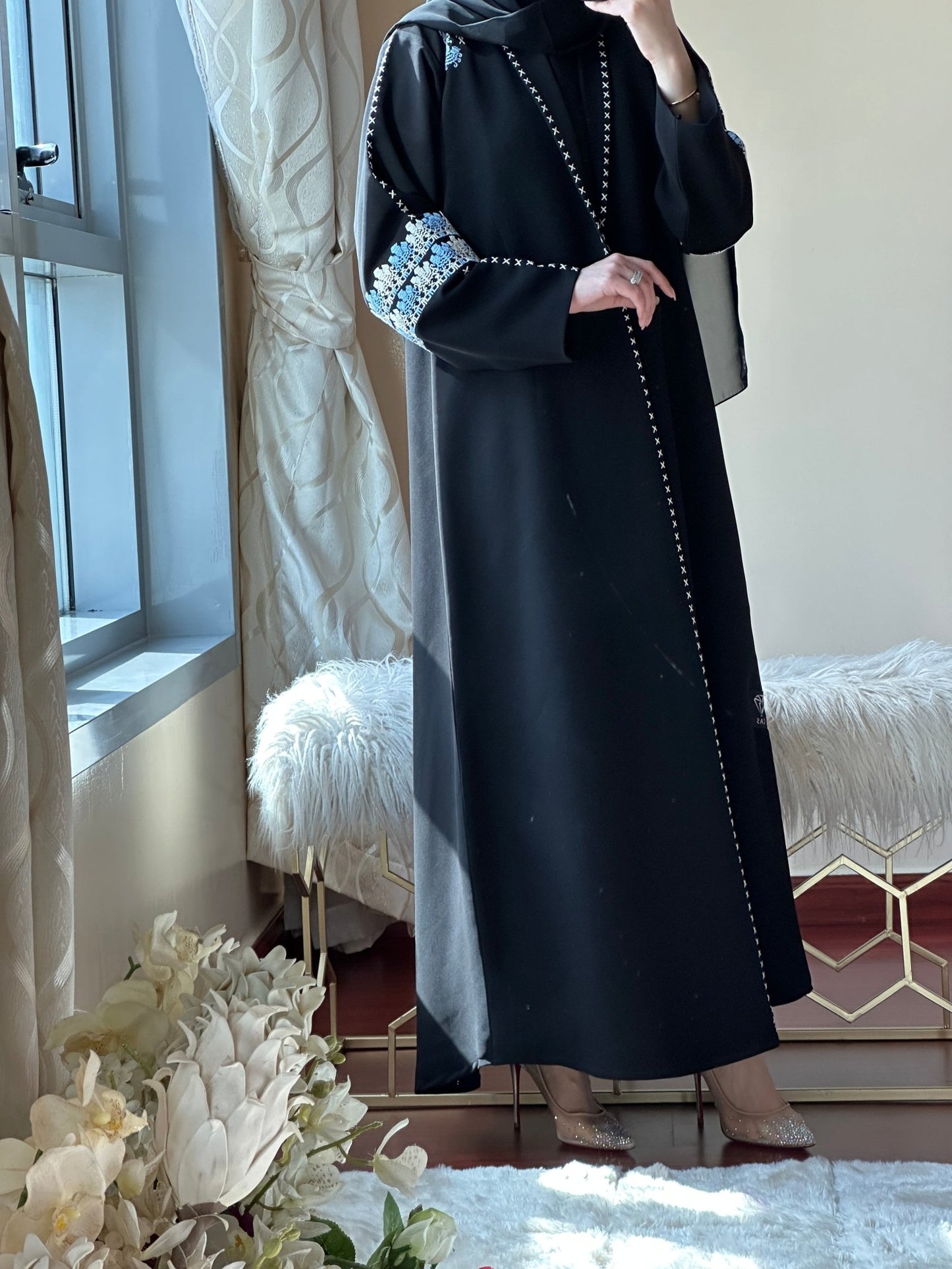 C - Black - Work - Abaya - Set - 108