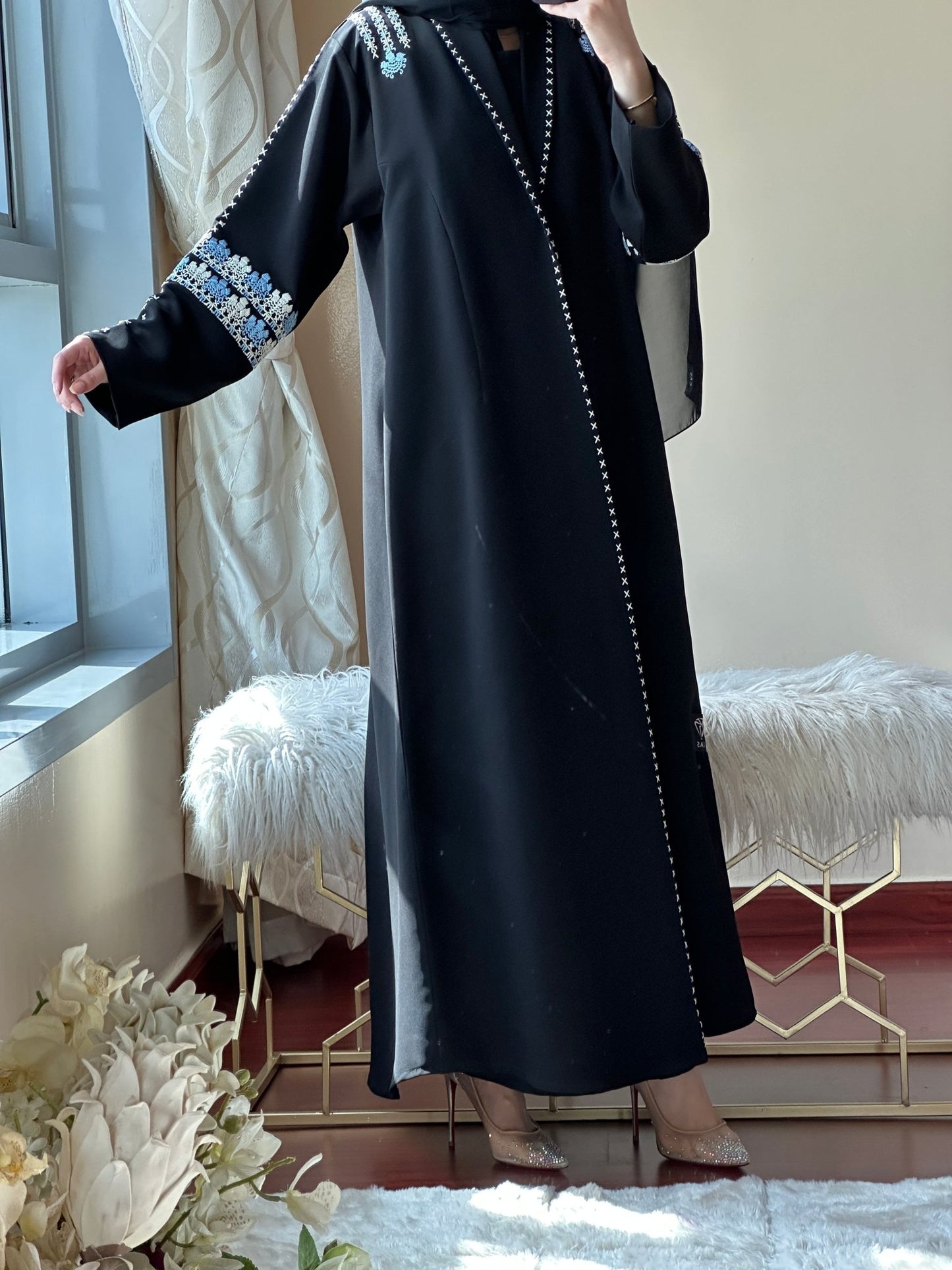 C - Black - Work - Abaya - Set - 108