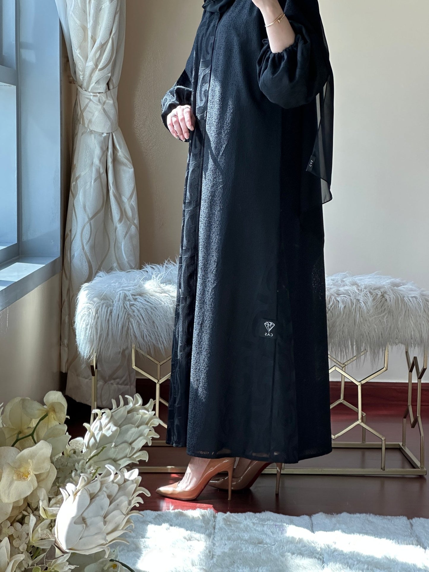 C - Black - Work - Abaya - Set - 113