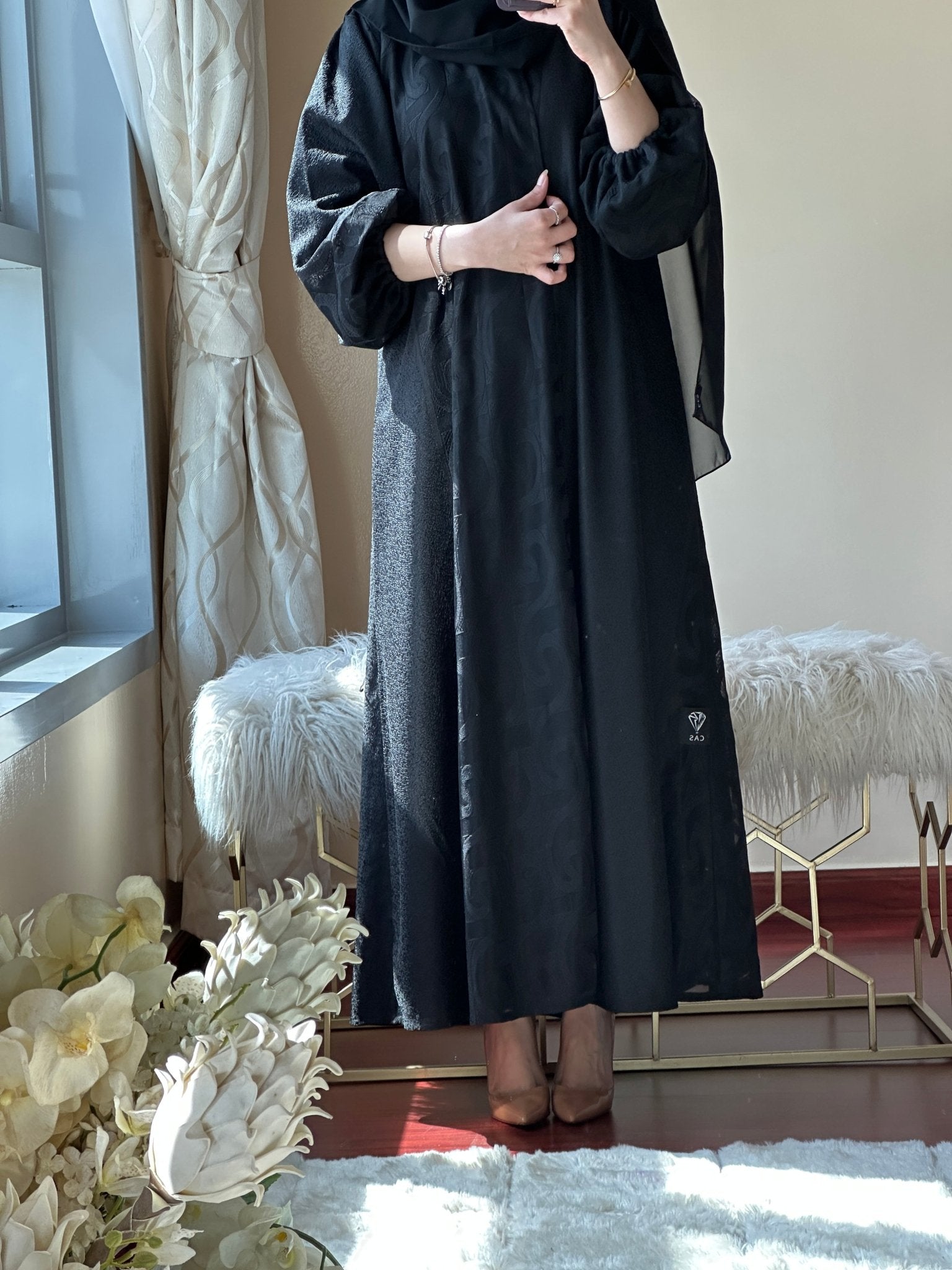 C - Black - Work - Abaya - Set - 113