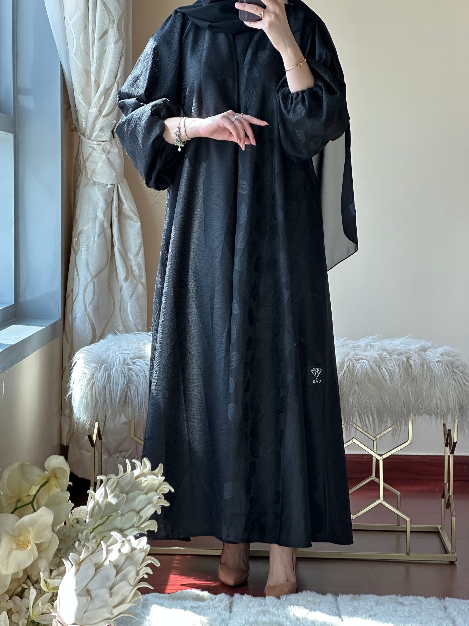 C - Black - Work - Abaya - Set - 114