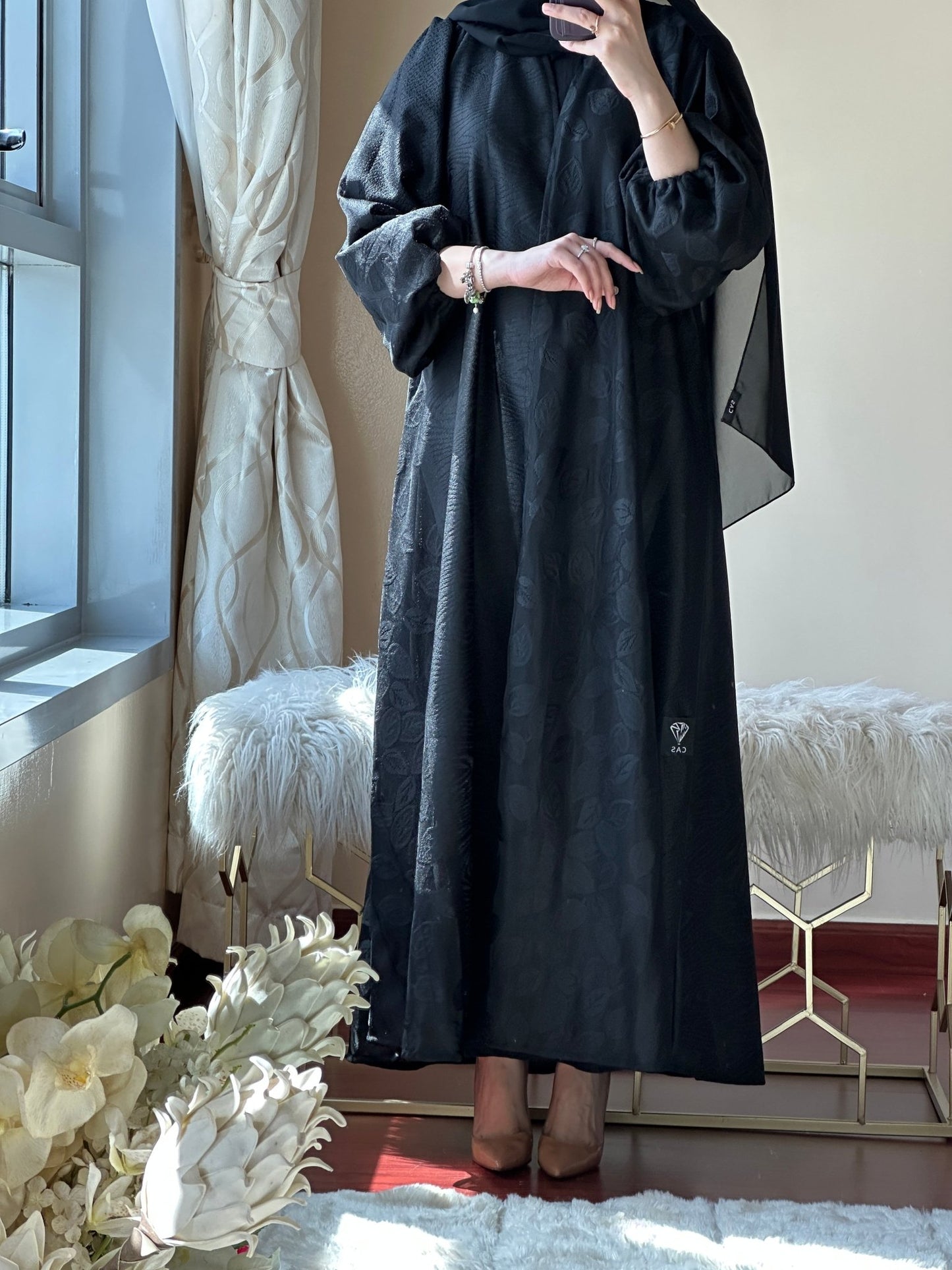 C - Black - Work - Abaya - Set - 114