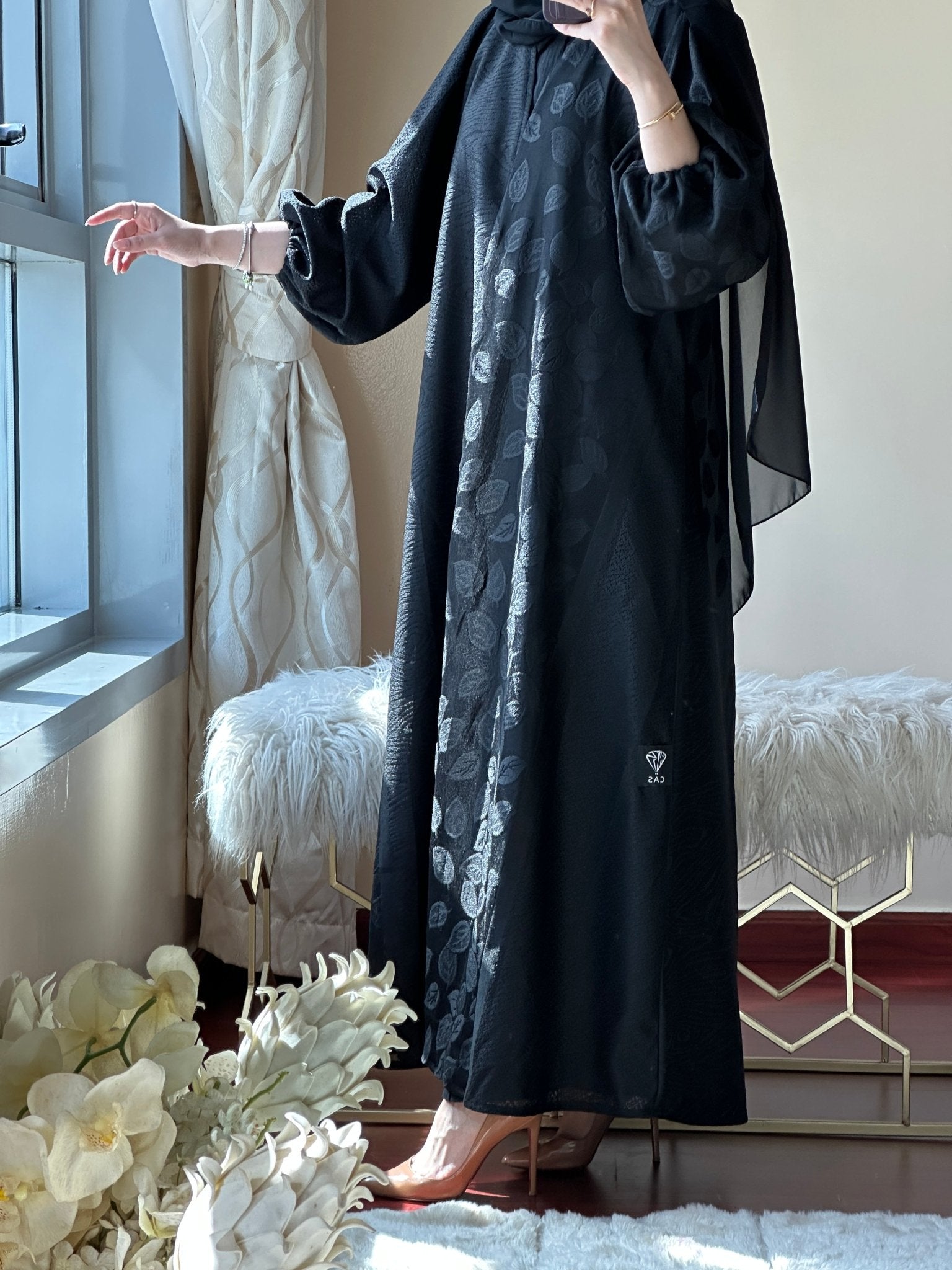 C - Black - Work - Abaya - Set - 114