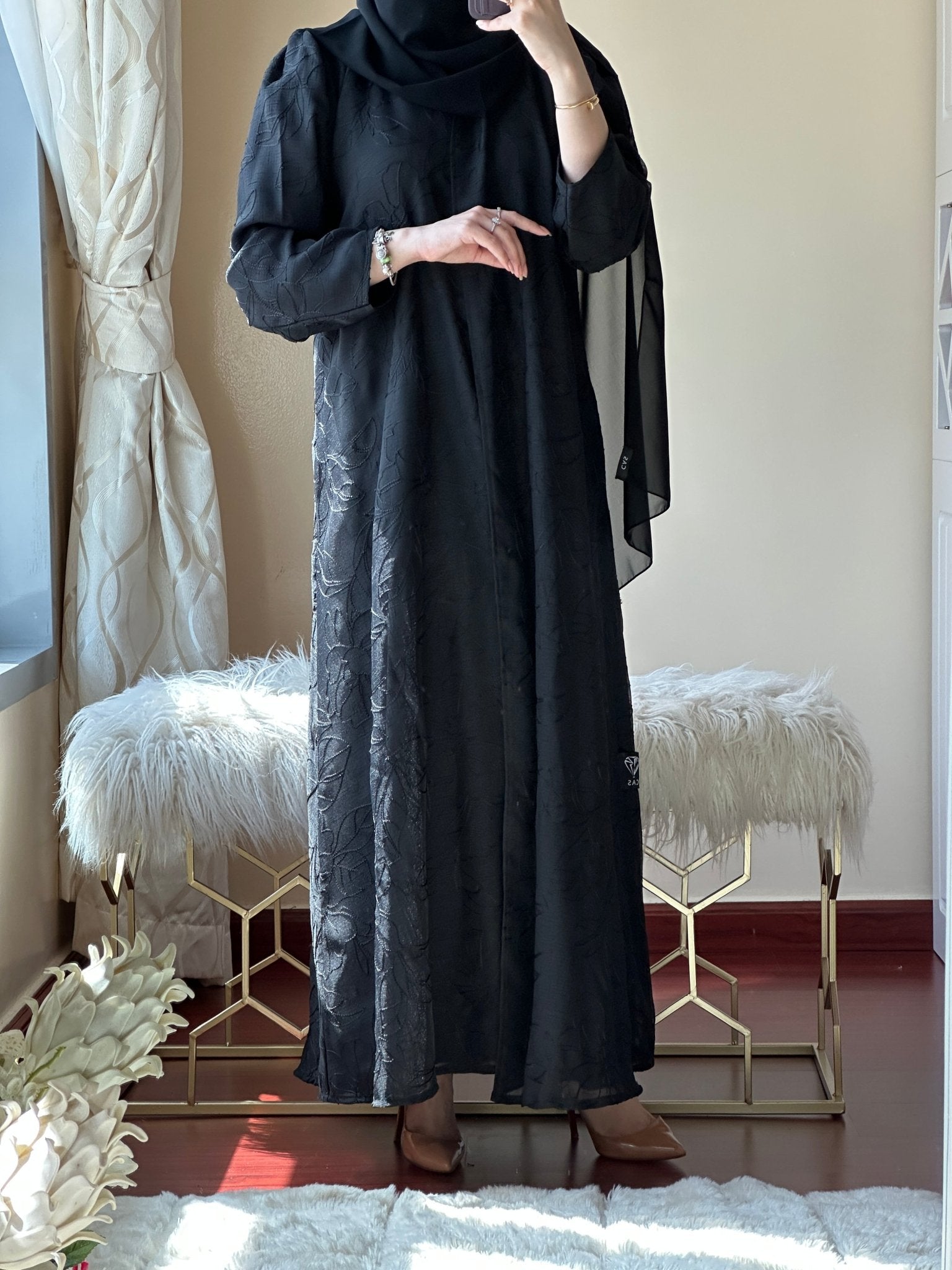 C - Black - Work - Abaya - Set - 116