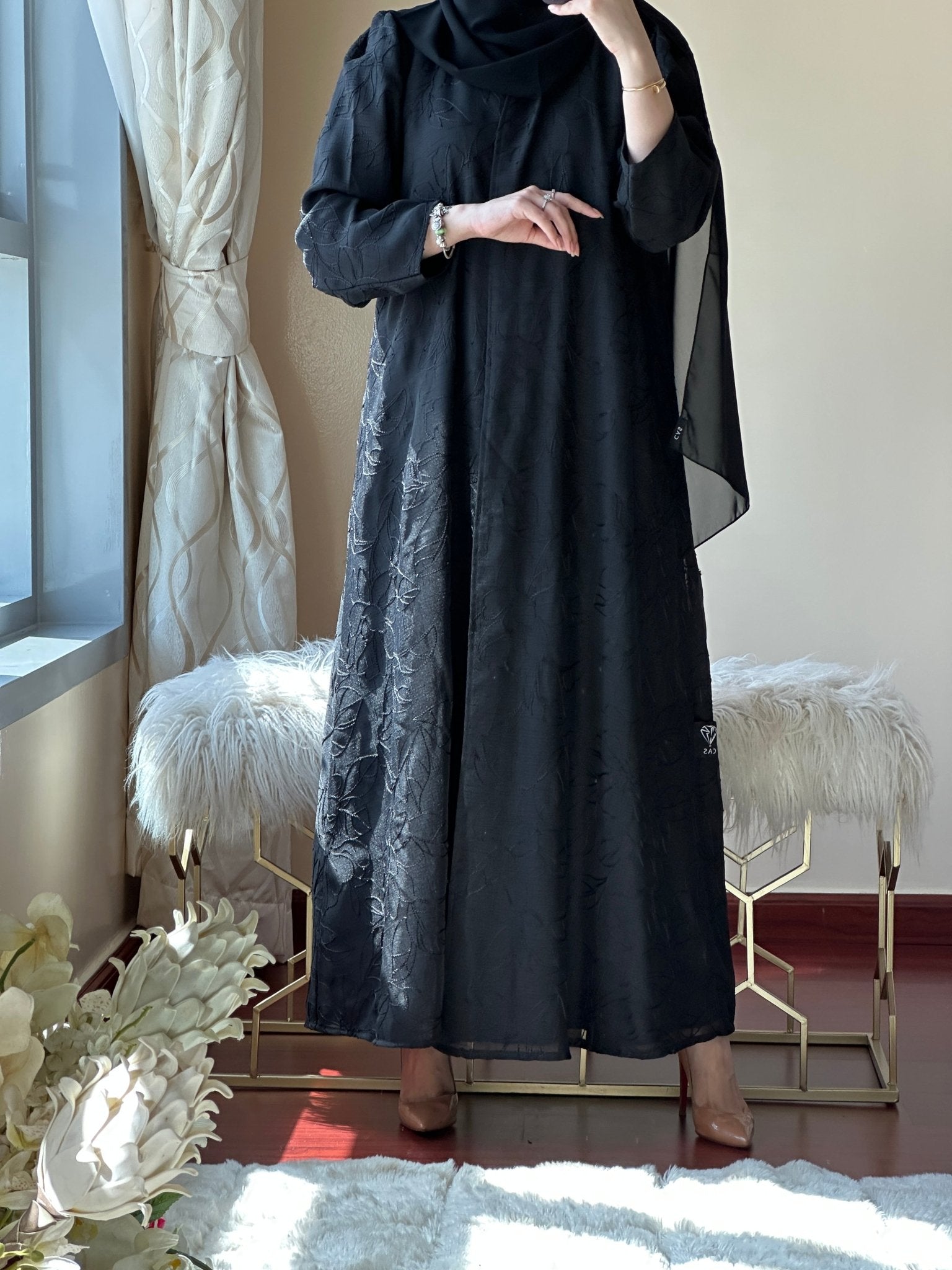 C - Black - Work - Abaya - Set - 116