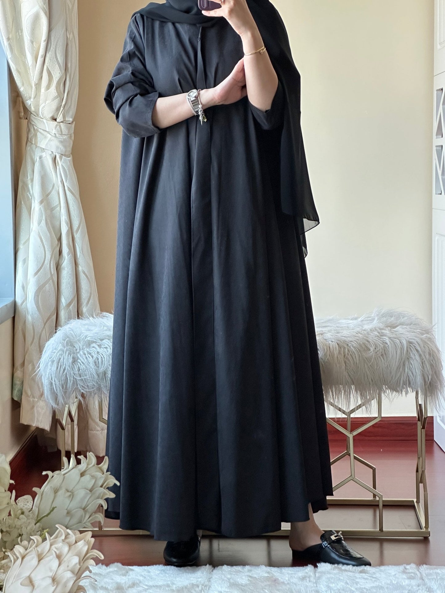 C - Black - Work - Abaya - Set - 120