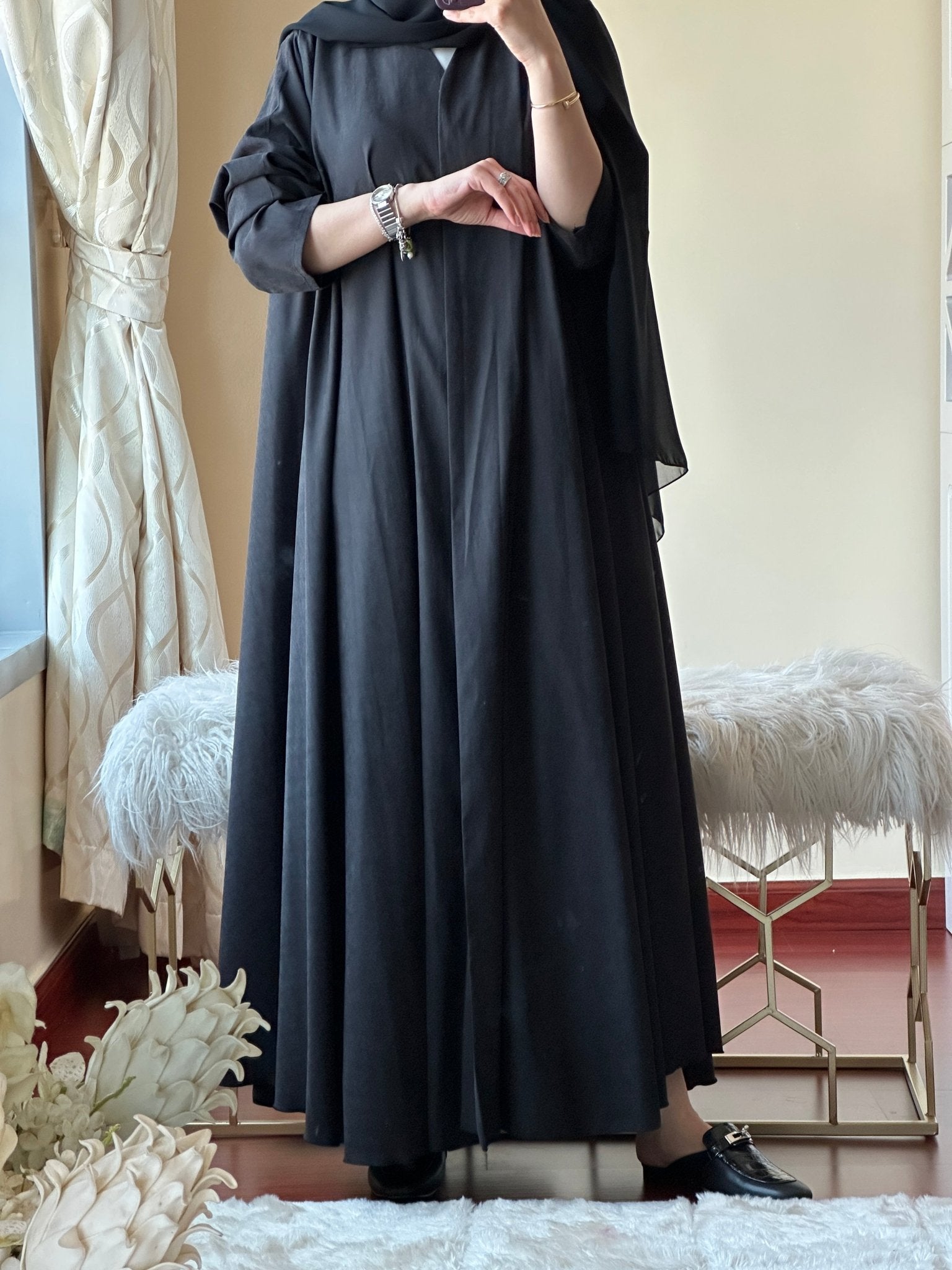 C - Black - Work - Abaya - Set - 120