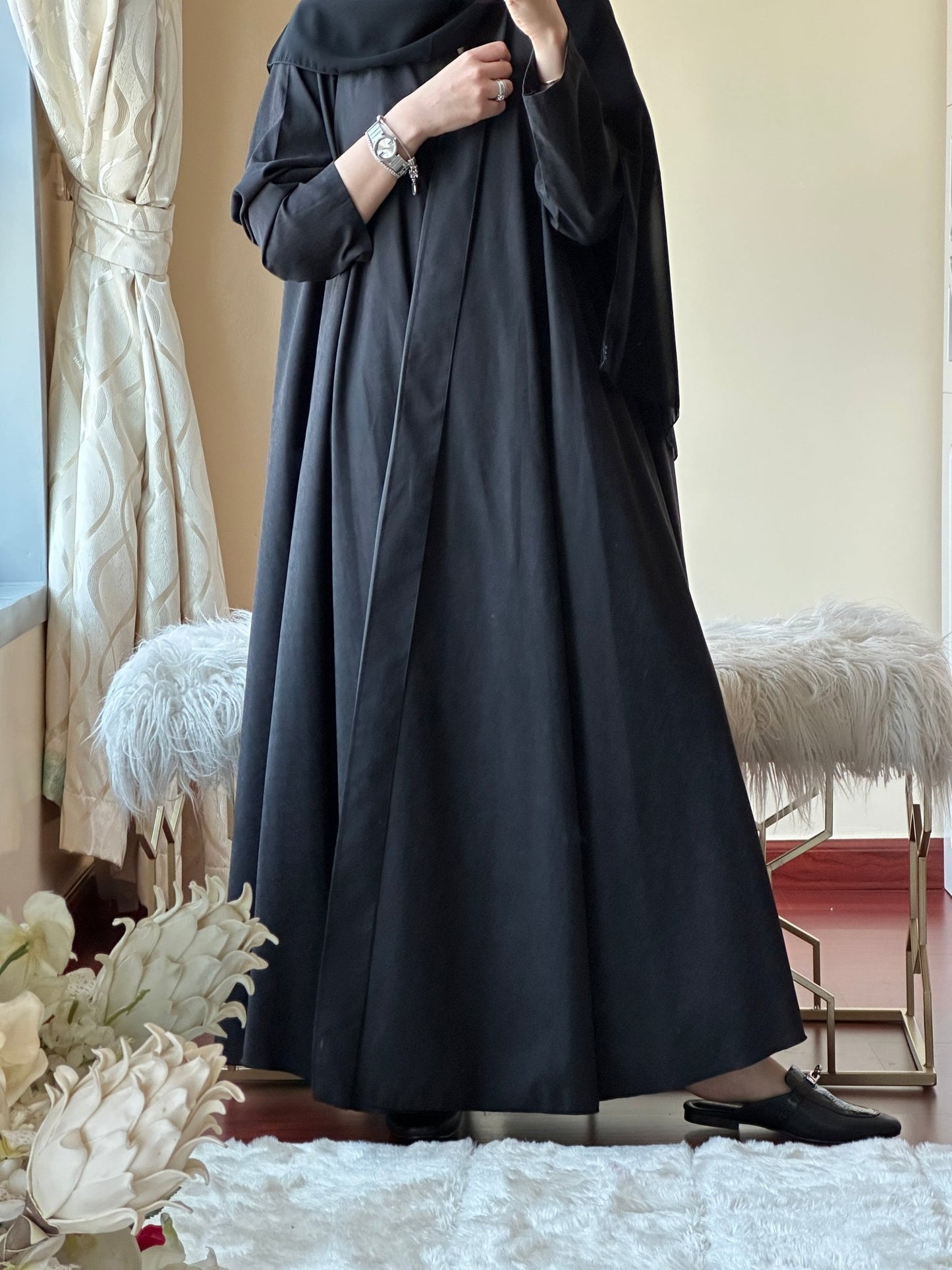 C - Black - Work - Abaya - Set - 120