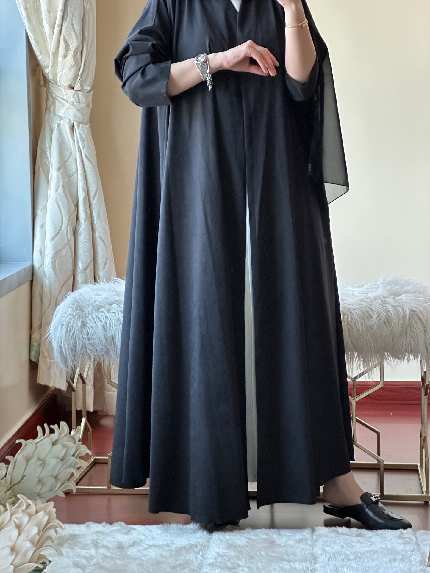 C - Black - Work - Abaya - Set - 120