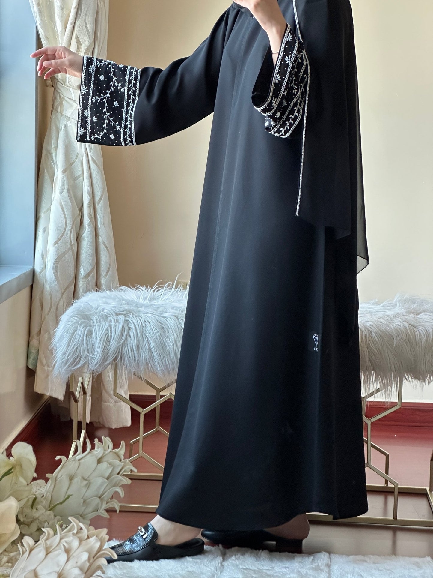 C - Black - Work - Abaya - Set - 121