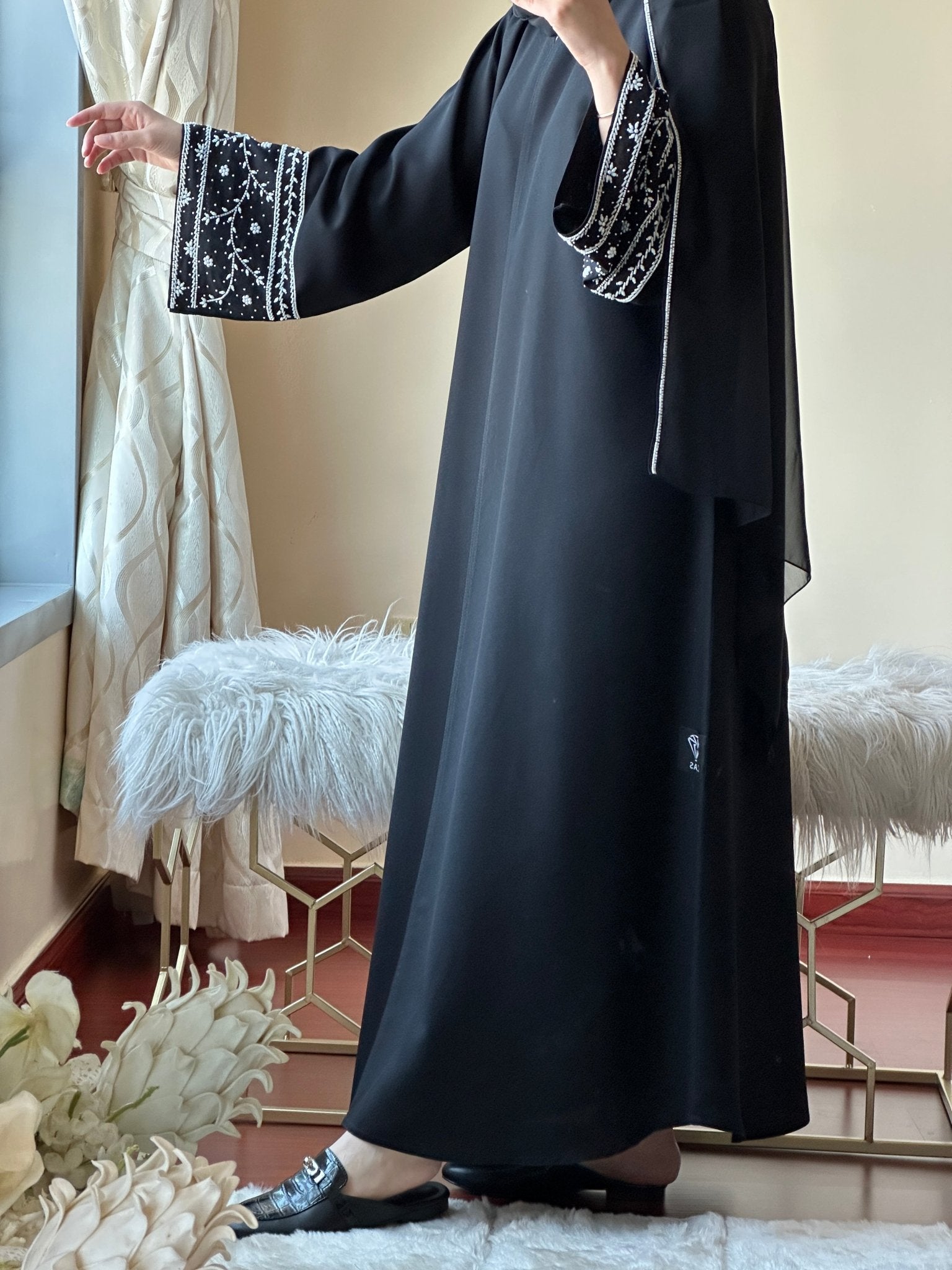 C - Black - Work - Abaya - Set - 121