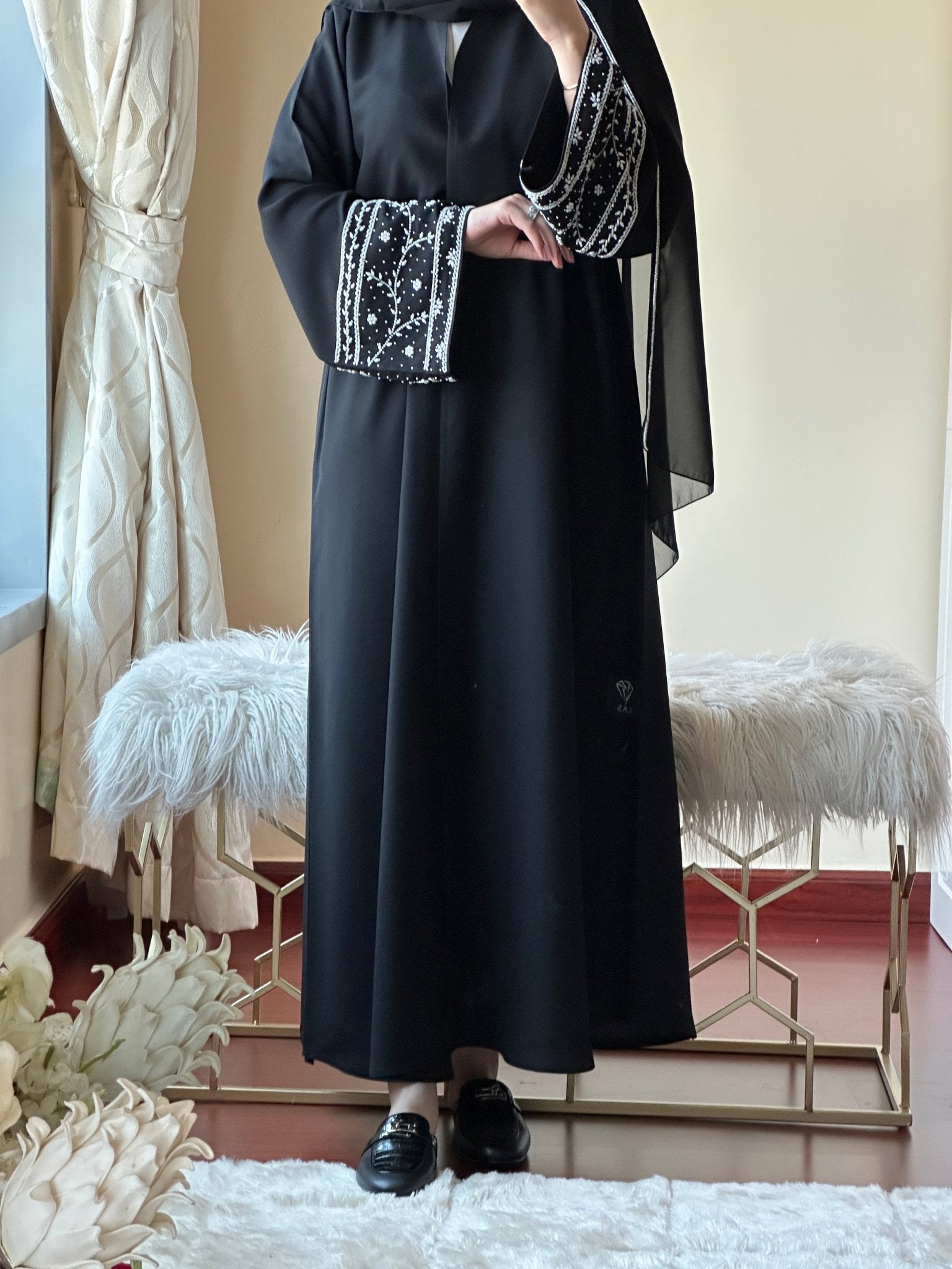 C - Black - Work - Abaya - Set - 121