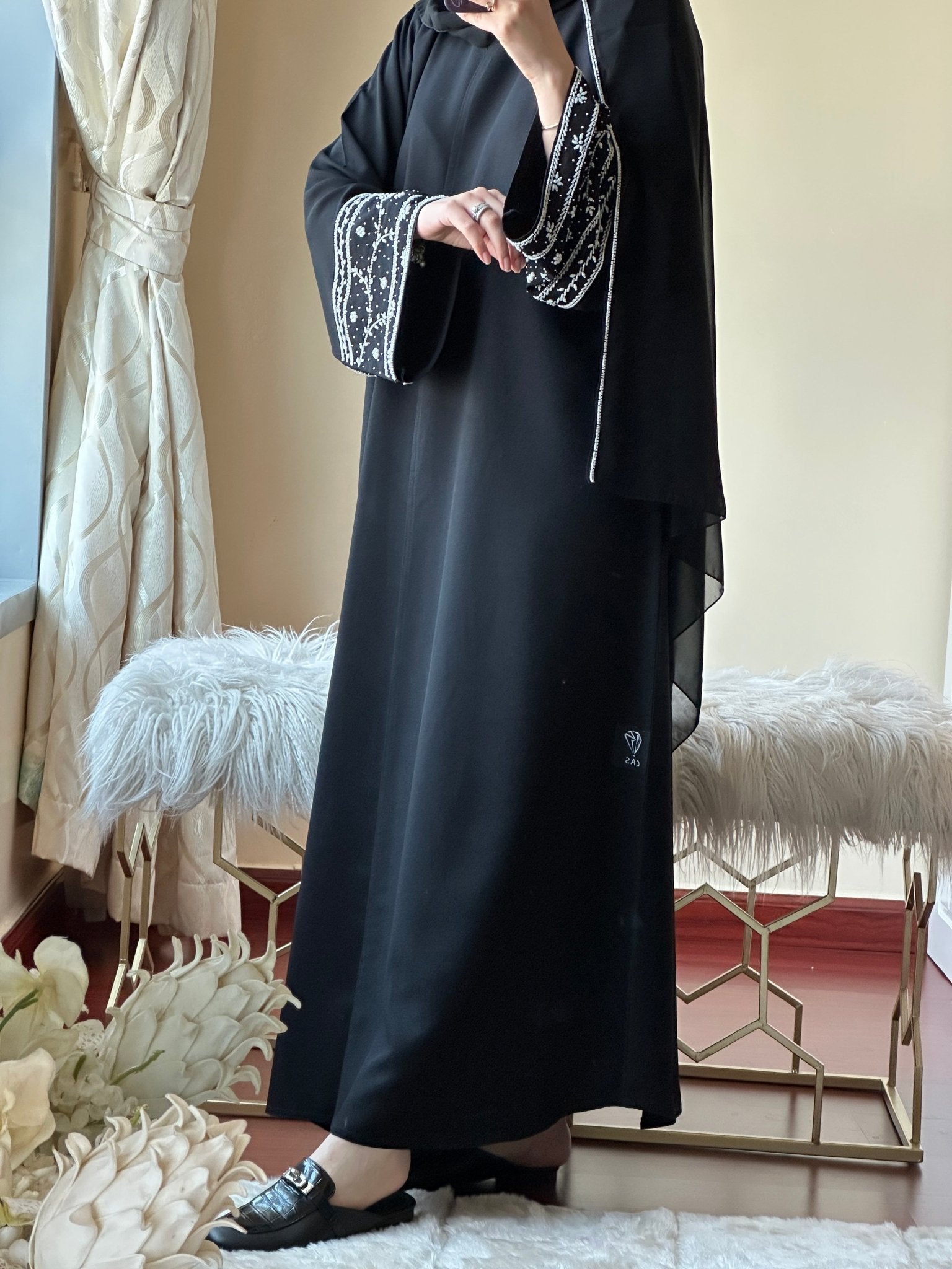 C - Black - Work - Abaya - Set - 121