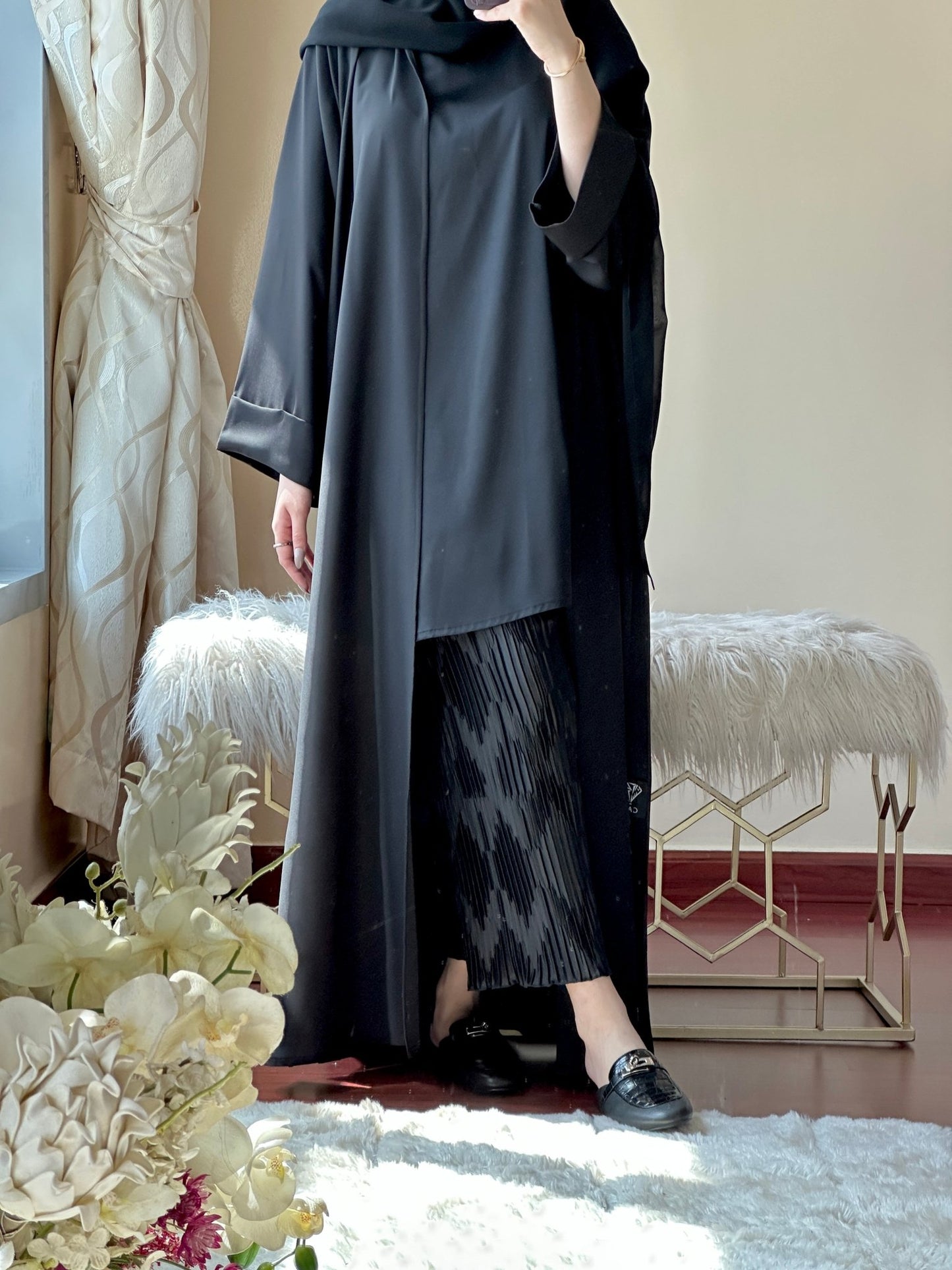 C - Black - Work - Abaya - Set - 122