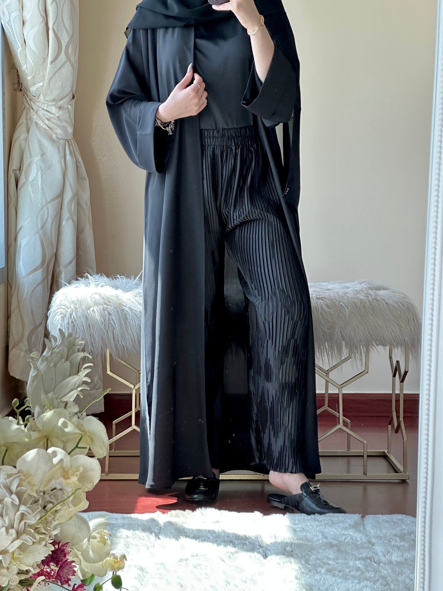 C - Black - Work - Abaya - Set - 122
