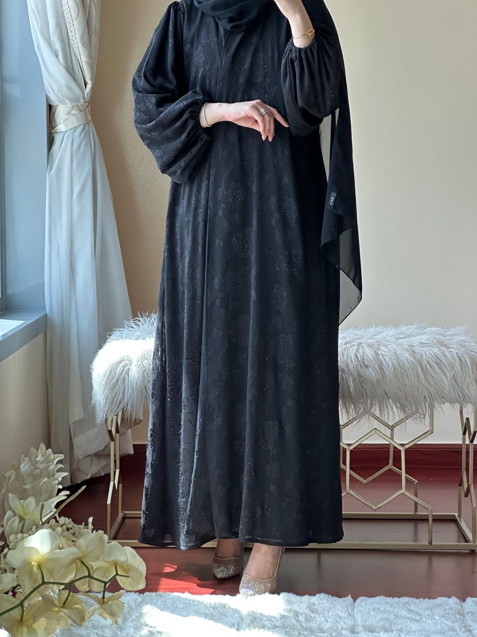 C - Black - Work - Abaya - Set - 124