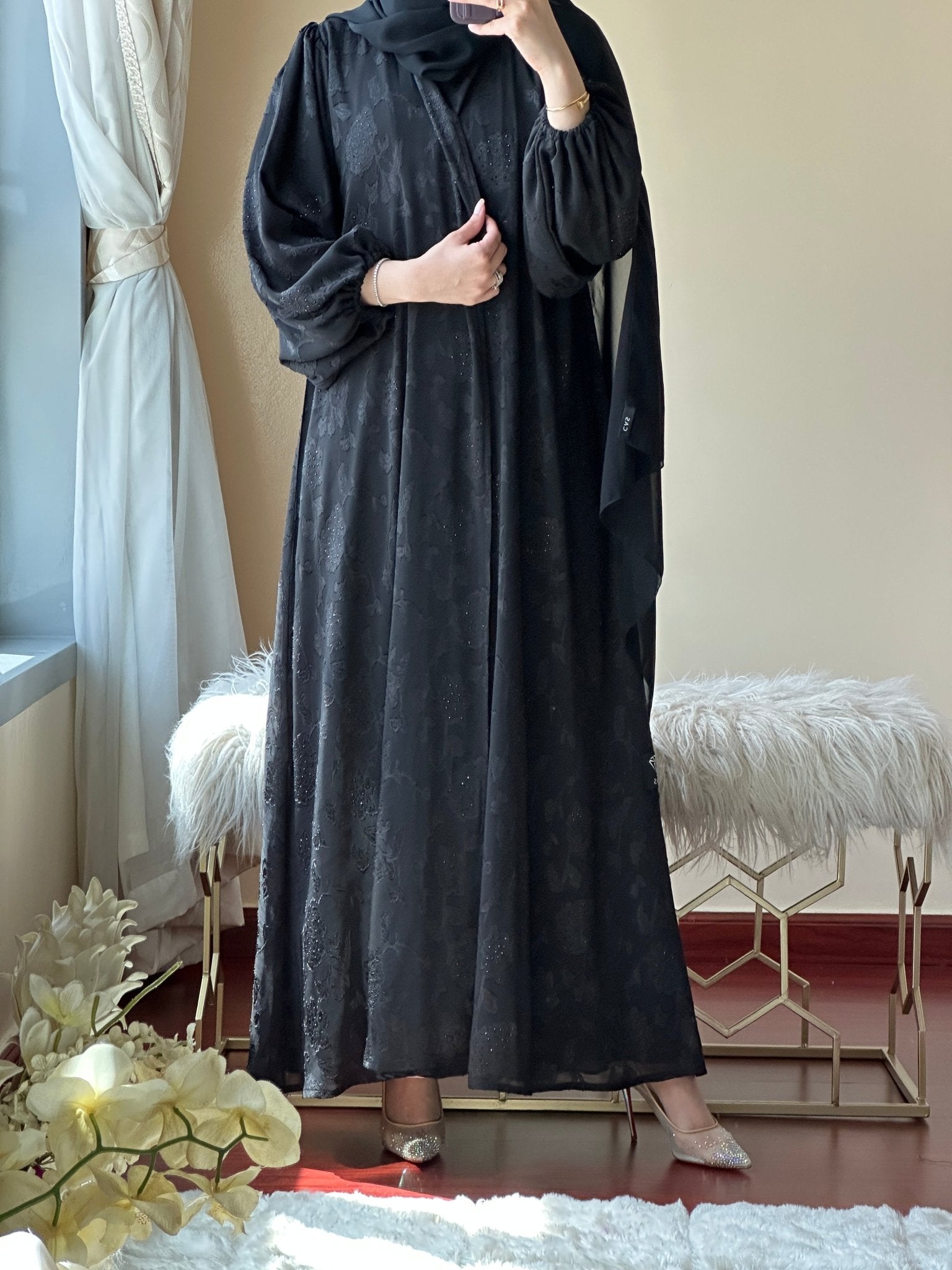 C - Black - Work - Abaya - Set - 124