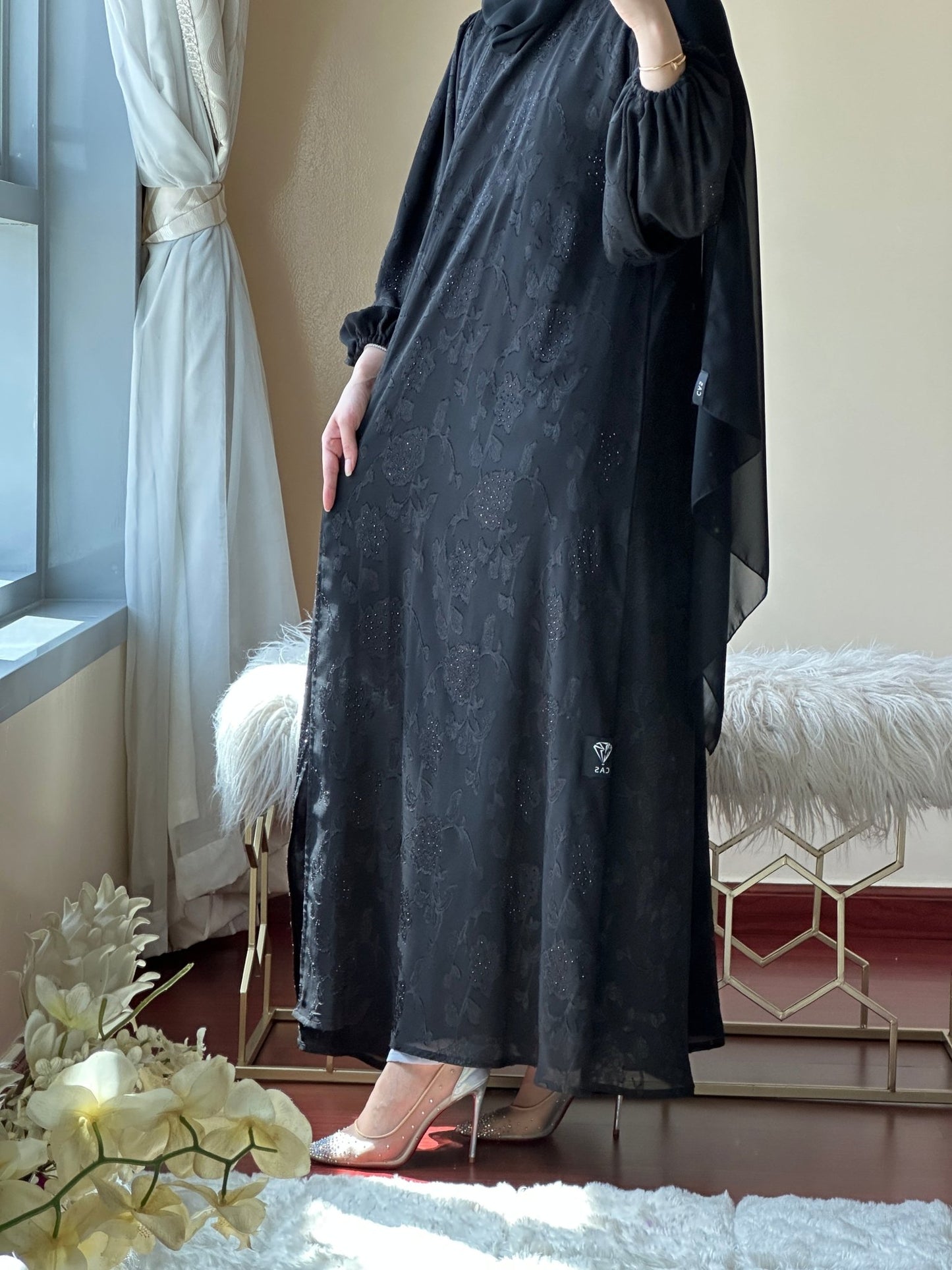 C - Black - Work - Abaya - Set - 124