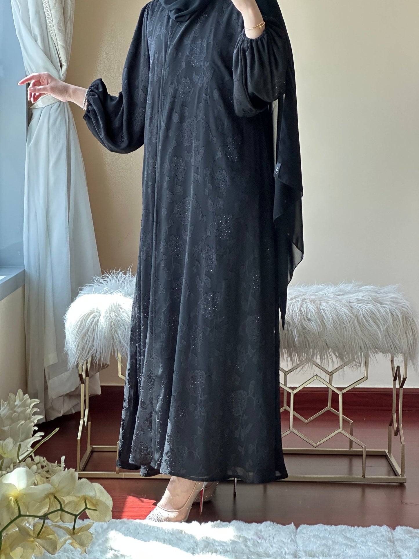 C - Black - Work - Abaya - Set - 124