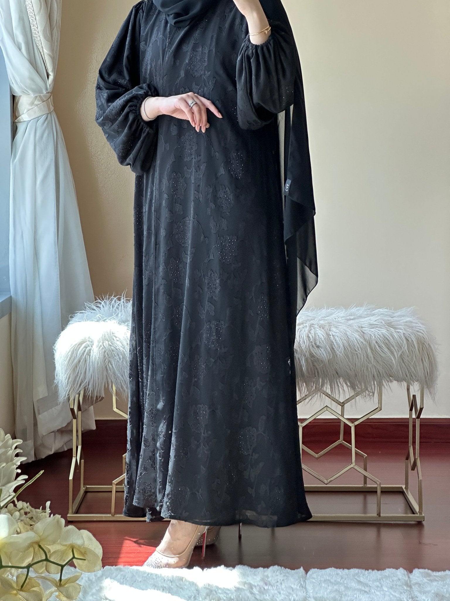 C - Black - Work - Abaya - Set - 124