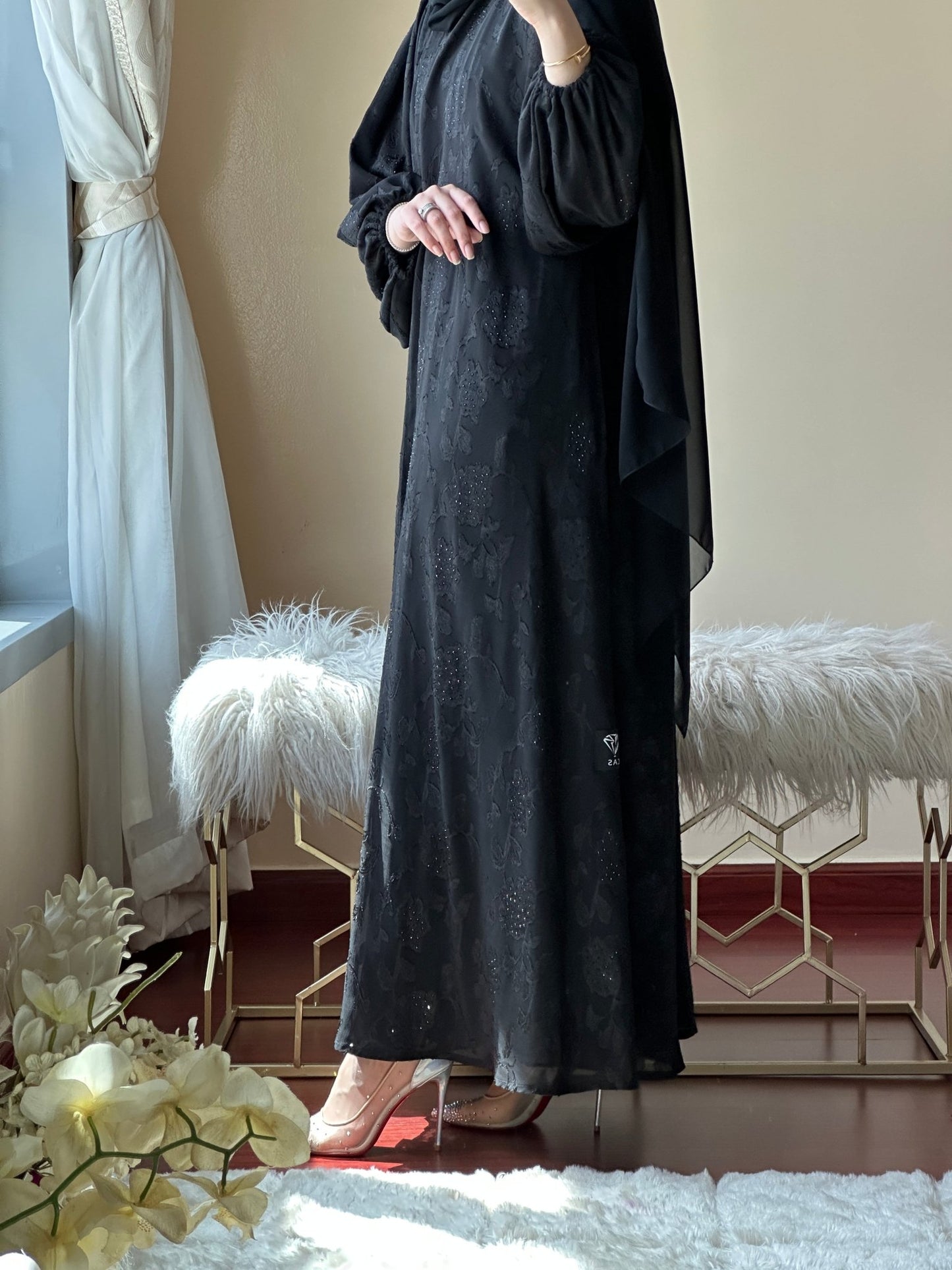 C - Black - Work - Abaya - Set - 124