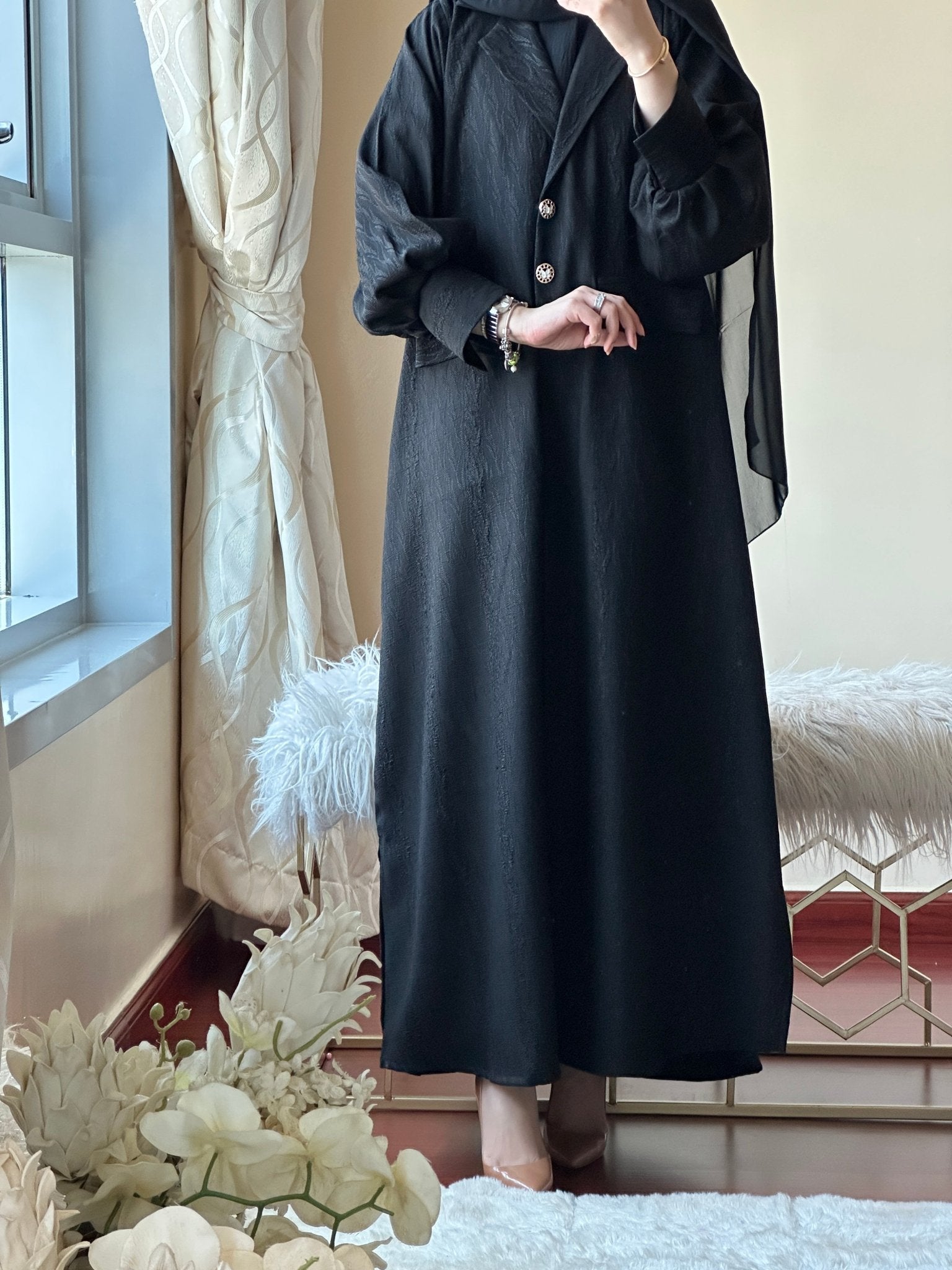 C - Black - Work - Abaya - Set - 125