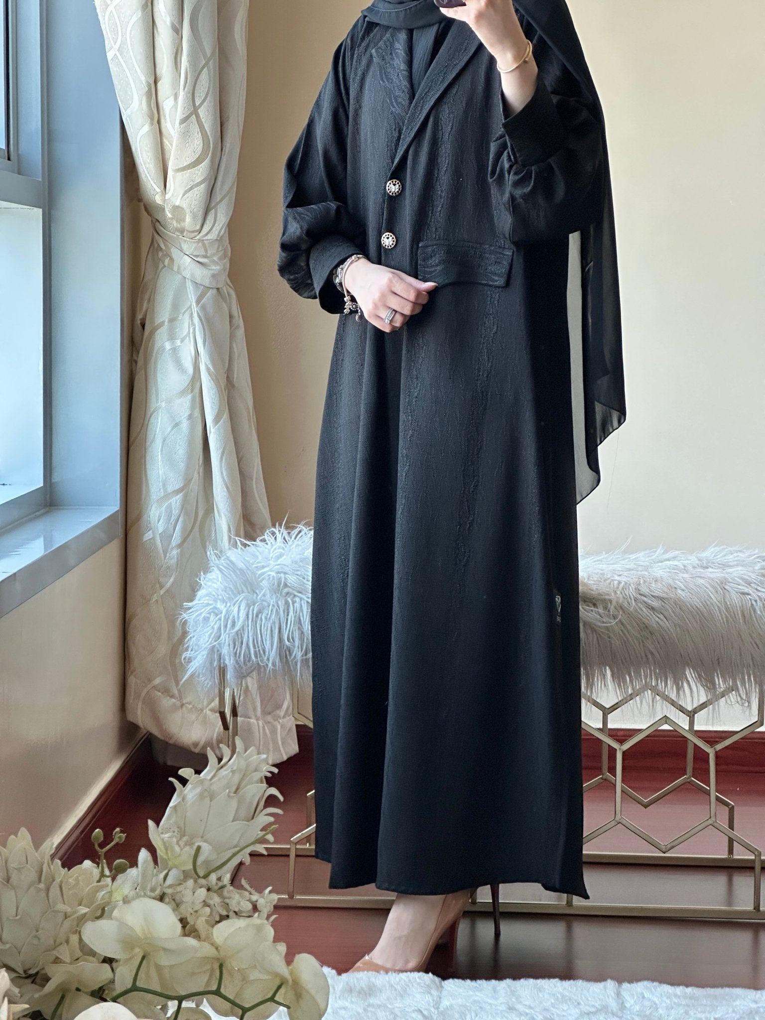 C - Black - Work - Abaya - Set - 125