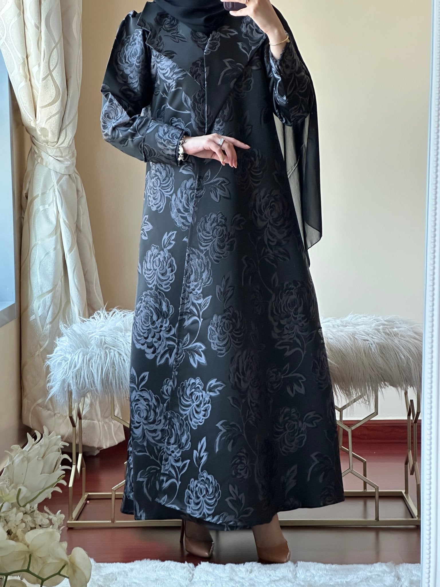 C - Black - Work - Abaya - Set - 126