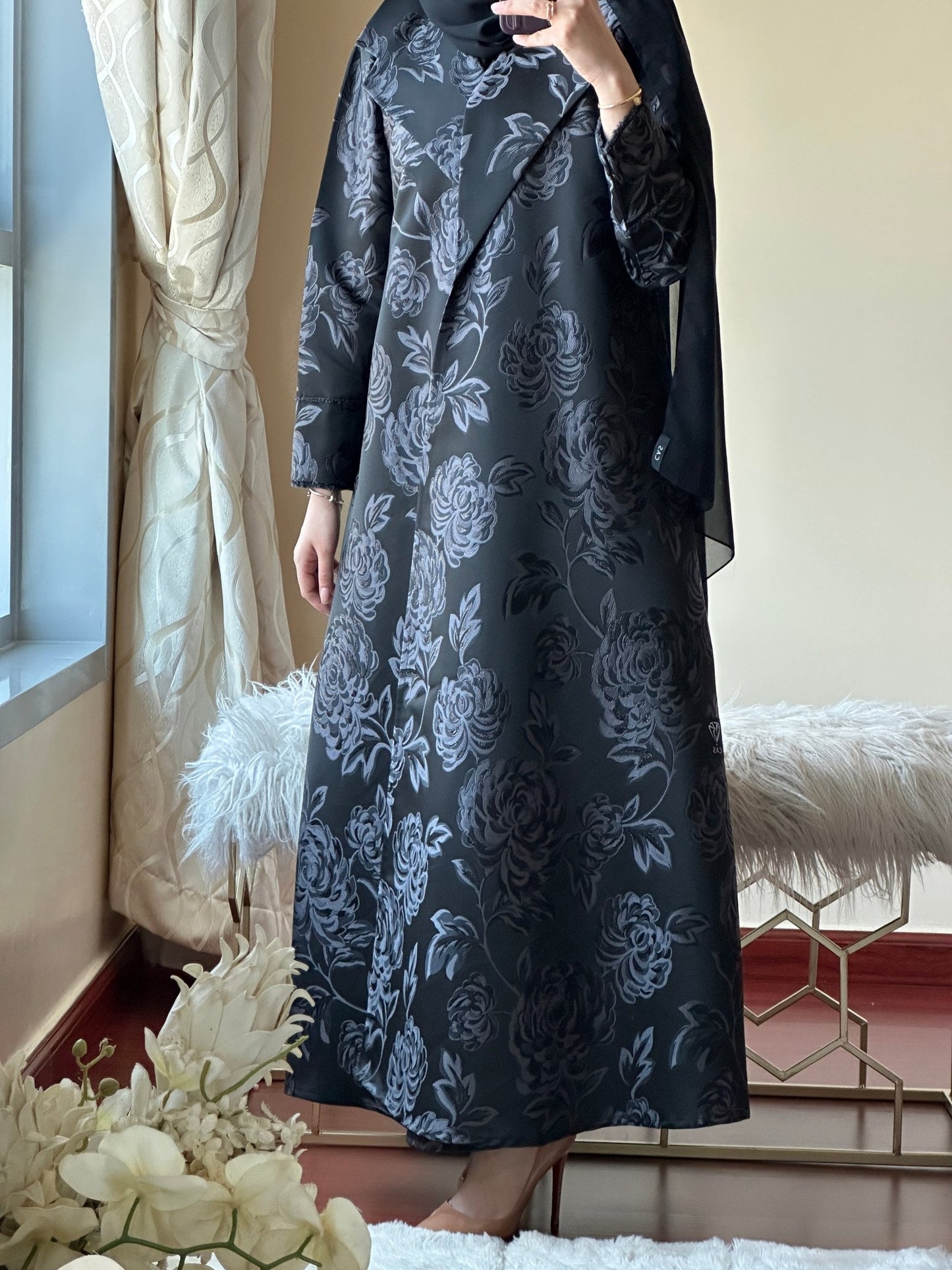 C - Black - Work - Abaya - Set - 126