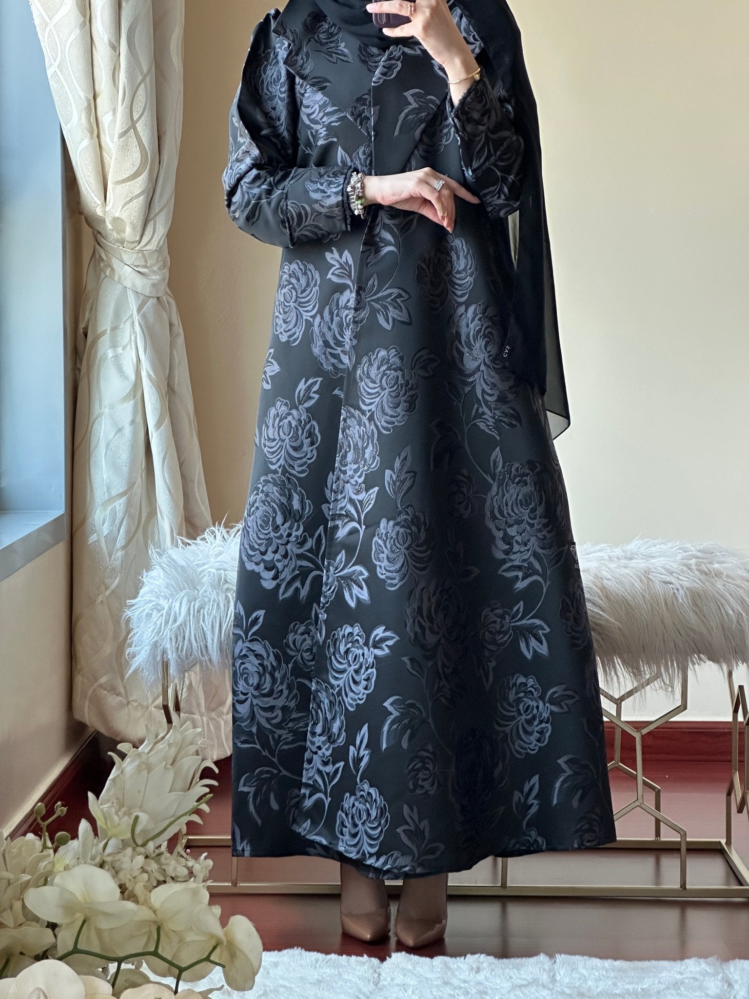 C - Black - Work - Abaya - Set - 126