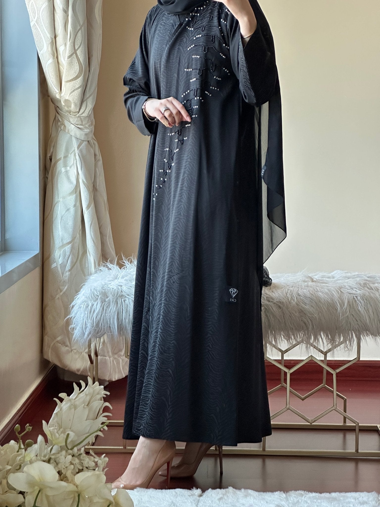 C - Black - Work - Abaya - Set - 127