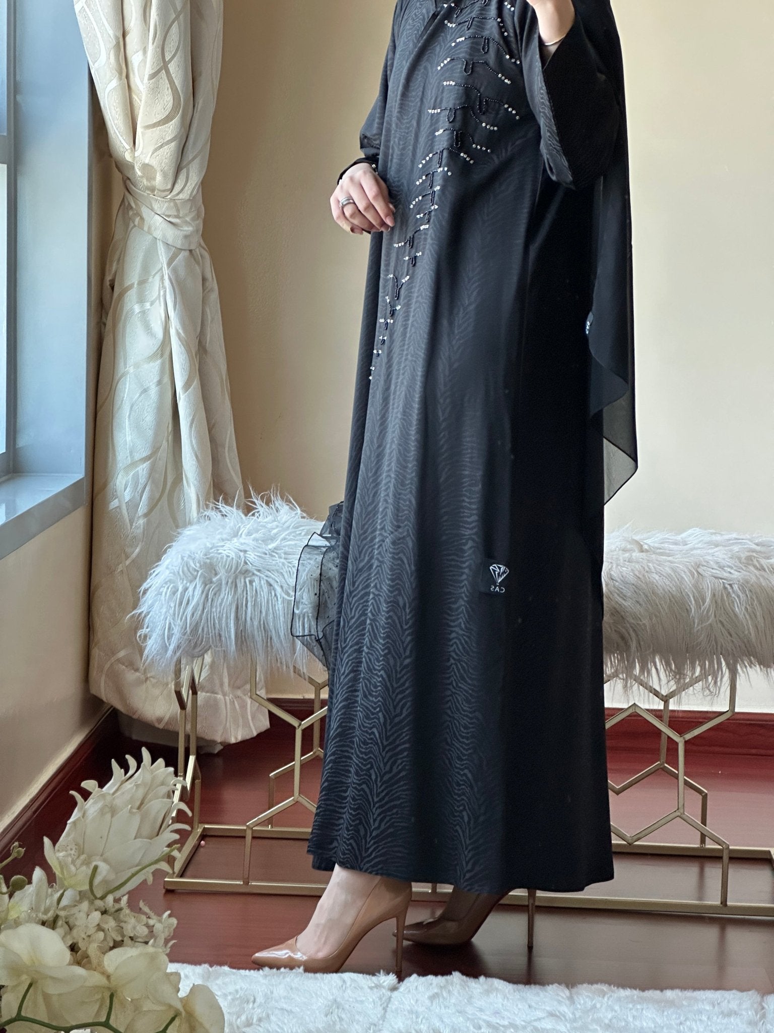 C - Black - Work - Abaya - Set - 127