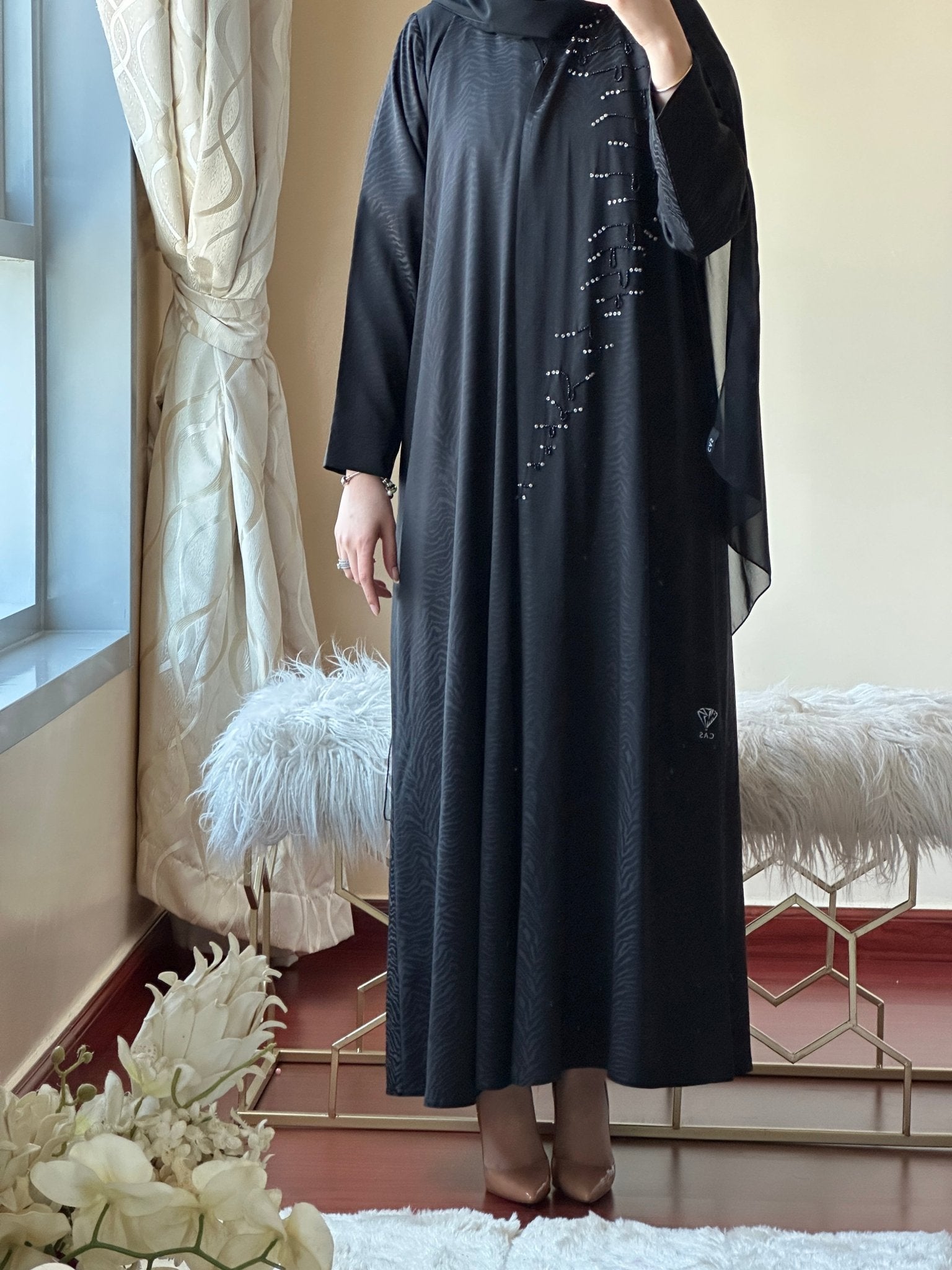 C - Black - Work - Abaya - Set - 127