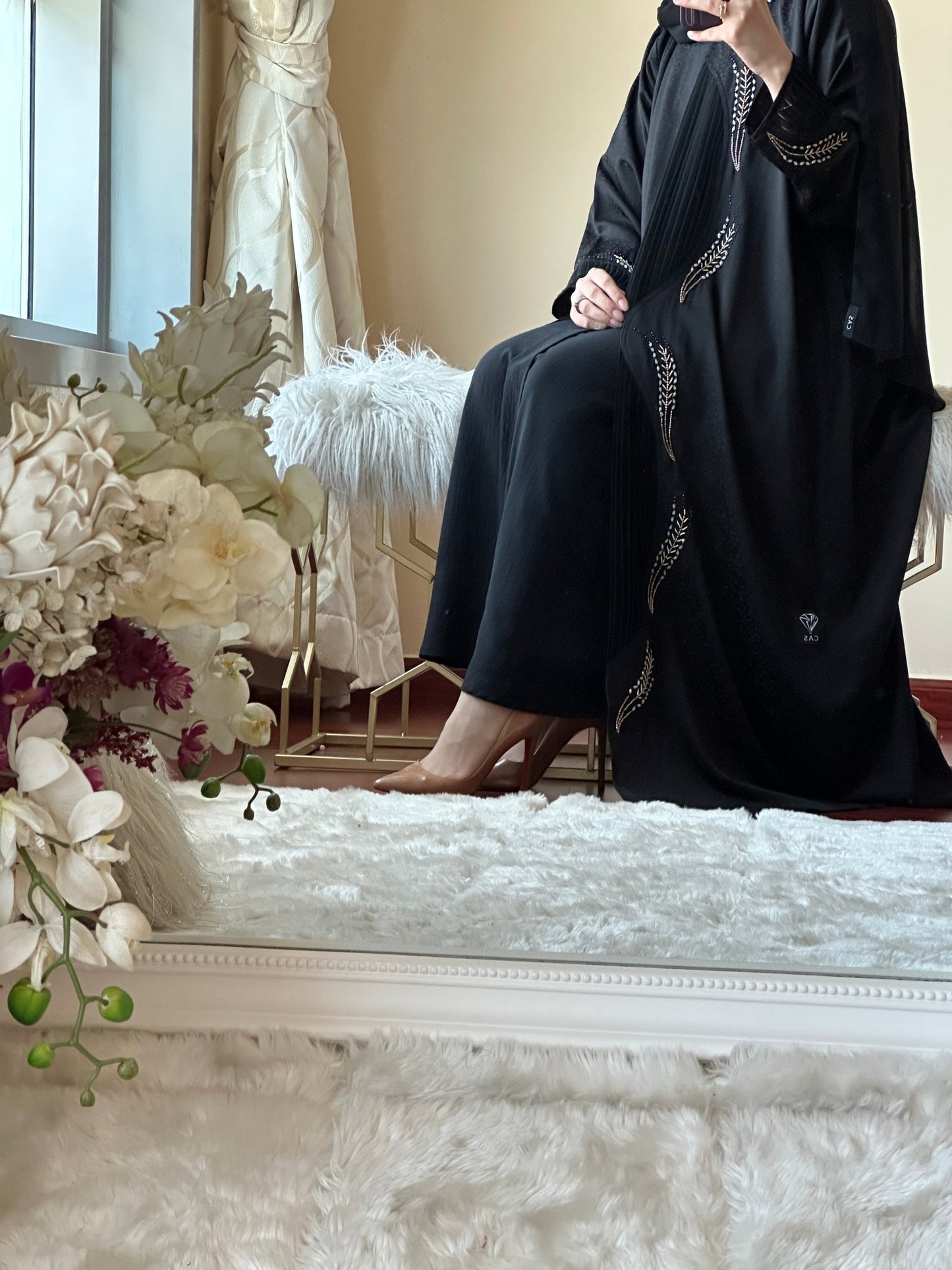 C - Black - Work - Abaya - Set - 128