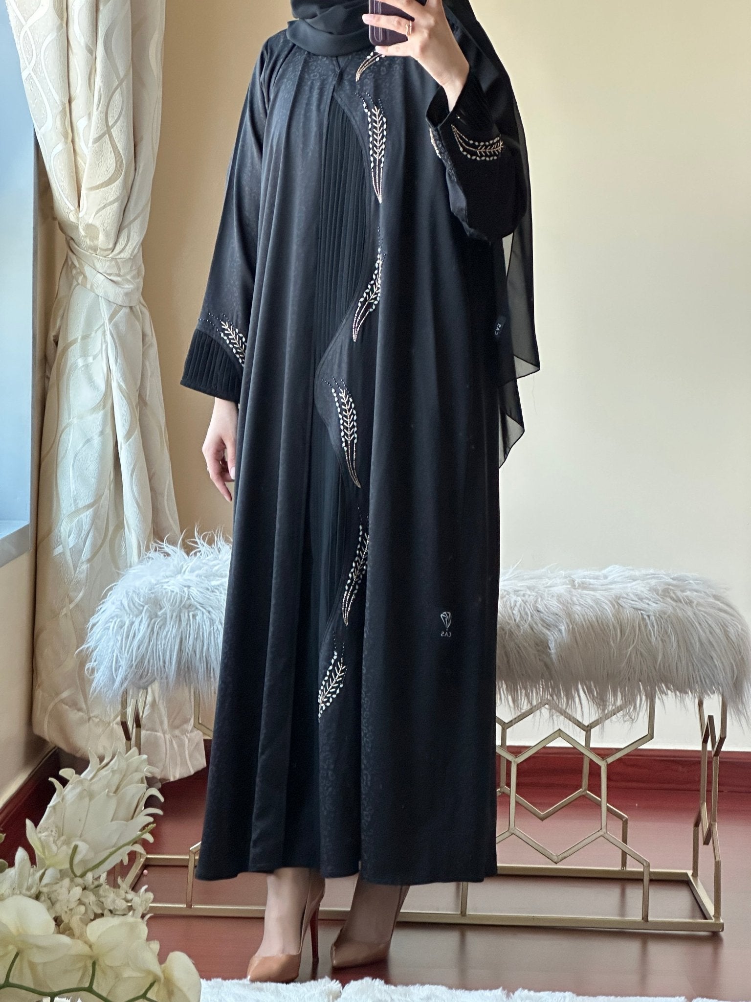 C - Black - Work - Abaya - Set - 128