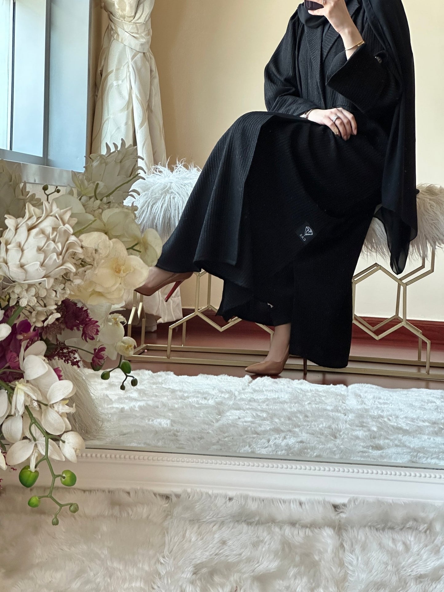 C - Black - Work - Abaya - Set - 129