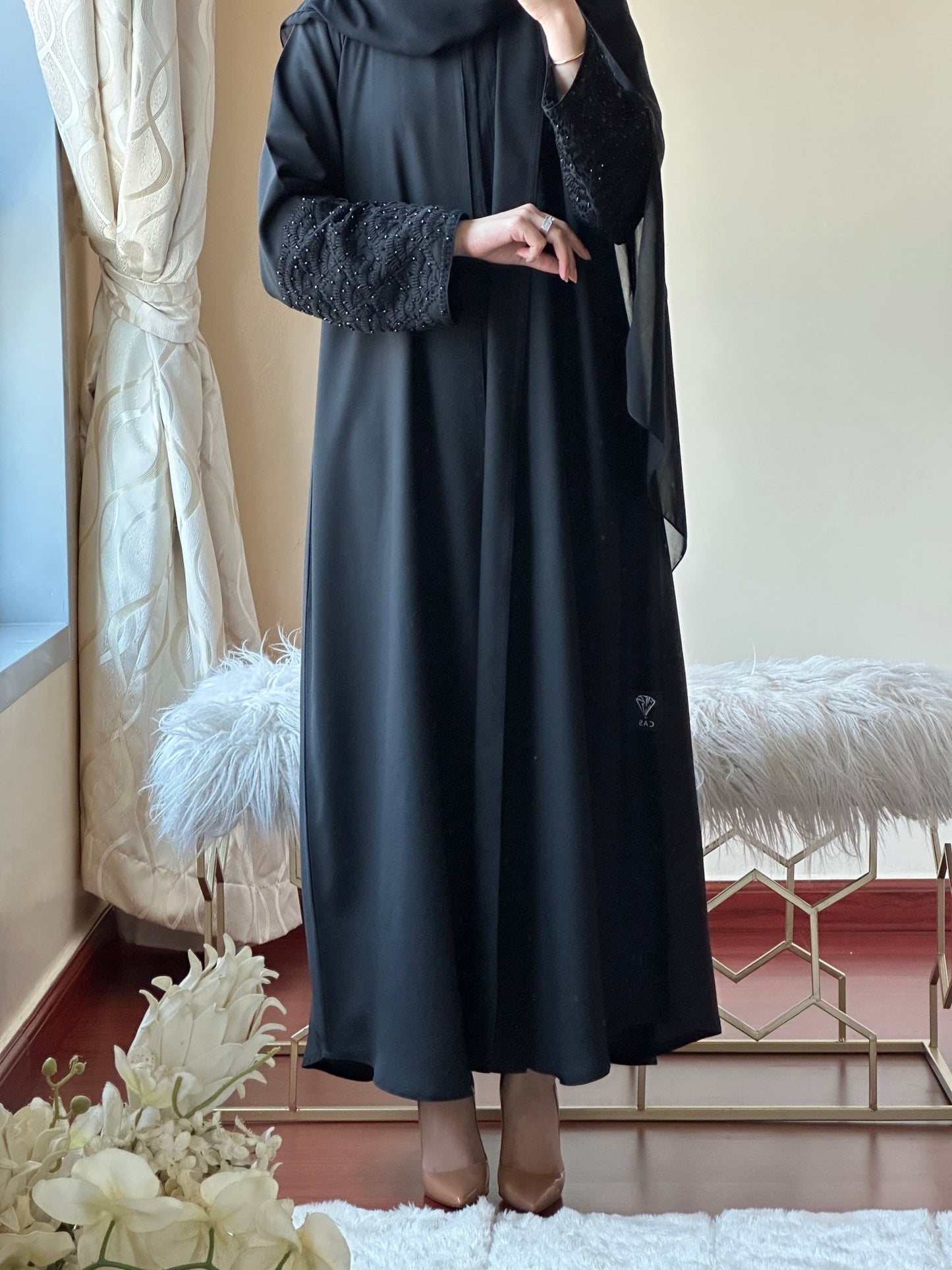 C - Black - Work - Abaya - Set - 130