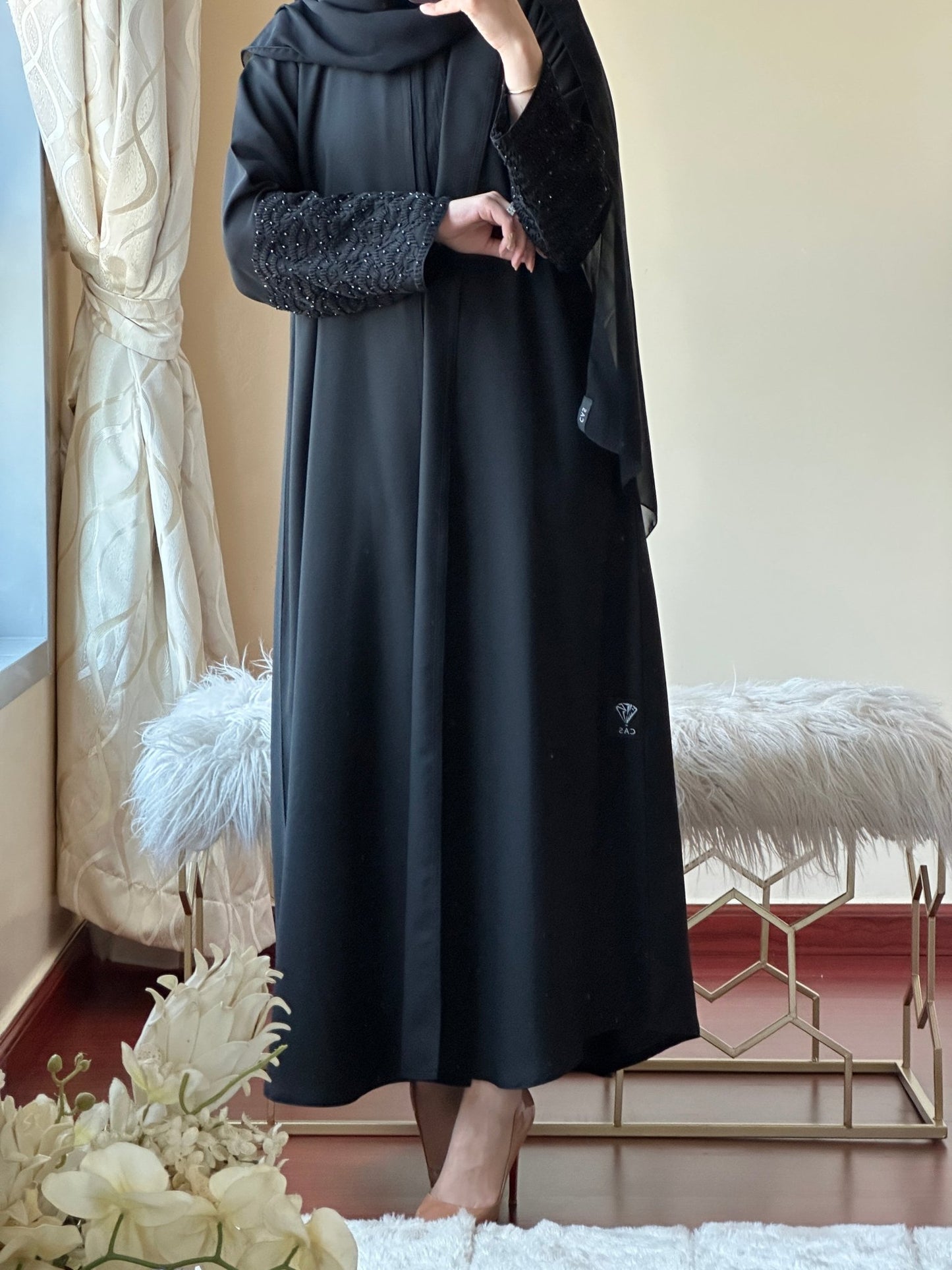 C - Black - Work - Abaya - Set - 130