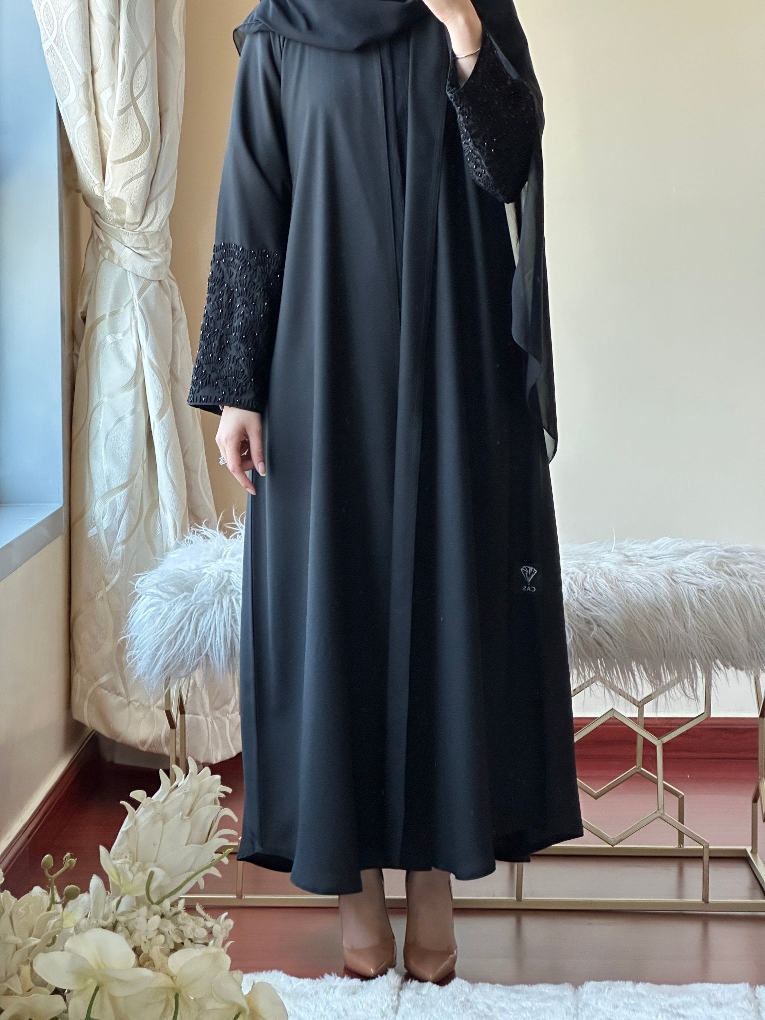 C - Black - Work - Abaya - Set - 130