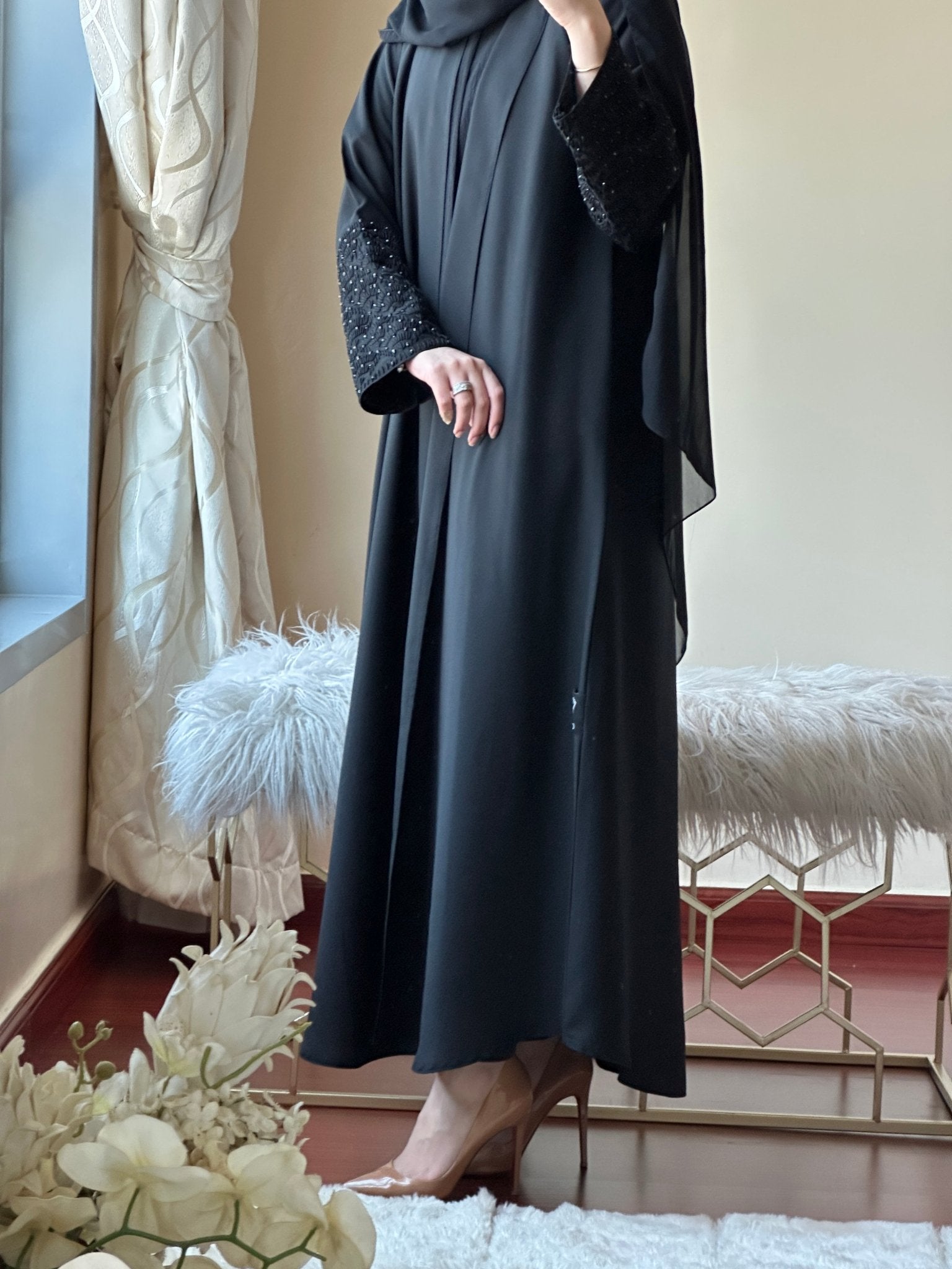 C - Black - Work - Abaya - Set - 130