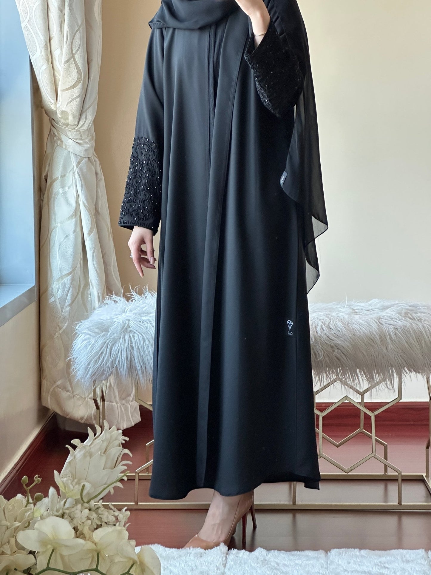 C - Black - Work - Abaya - Set - 130