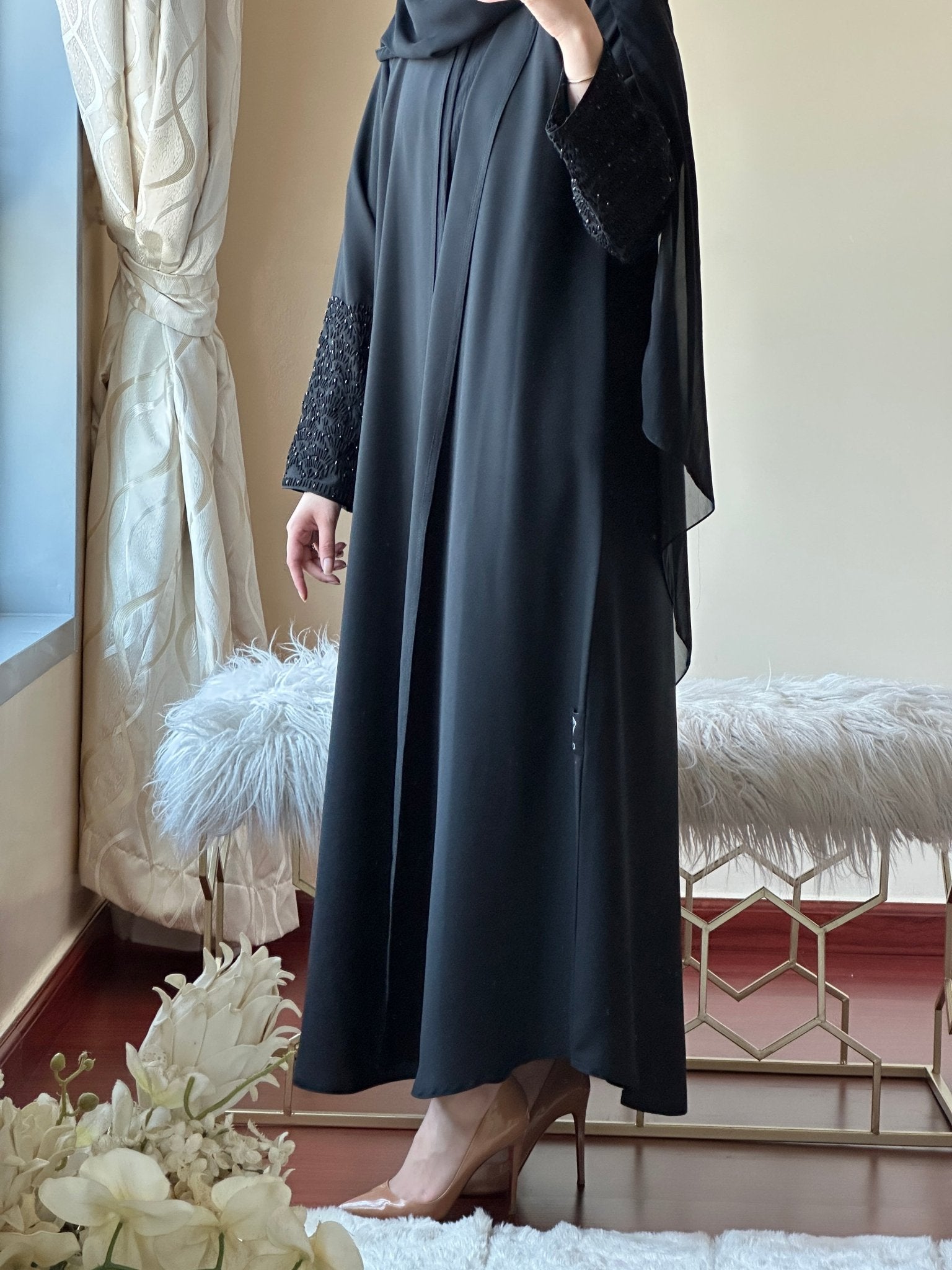 C - Black - Work - Abaya - Set - 130