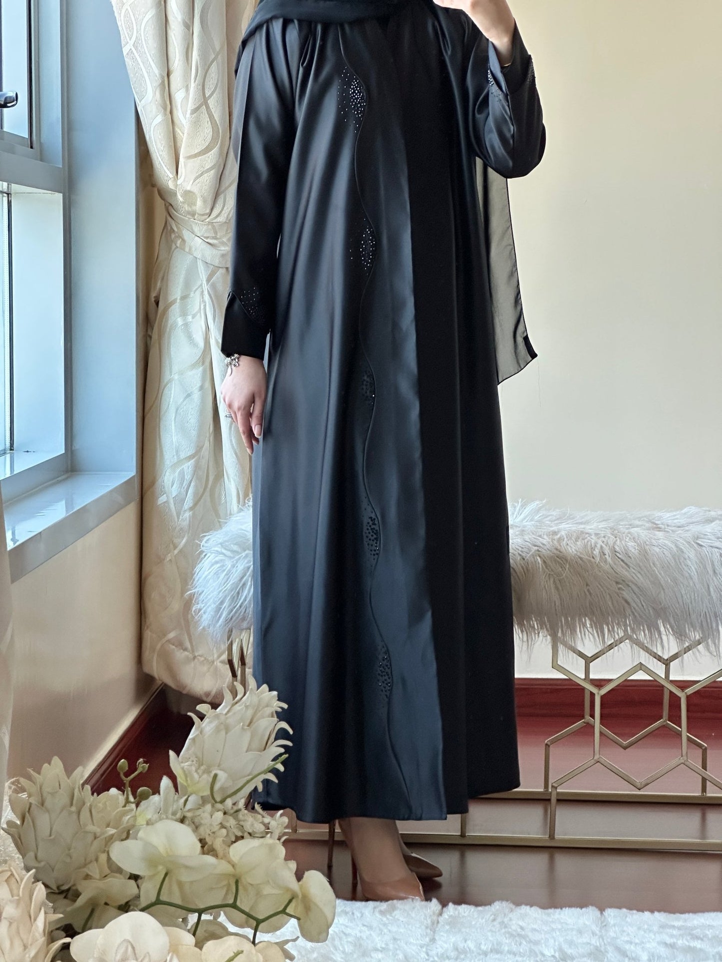 C - Black - Work - Abaya - Set - 131