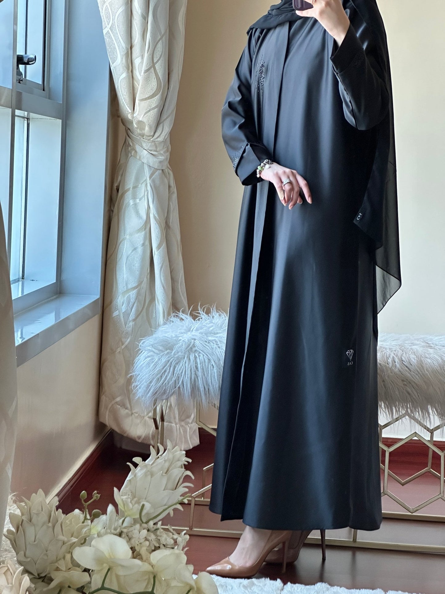 C - Black - Work - Abaya - Set - 131